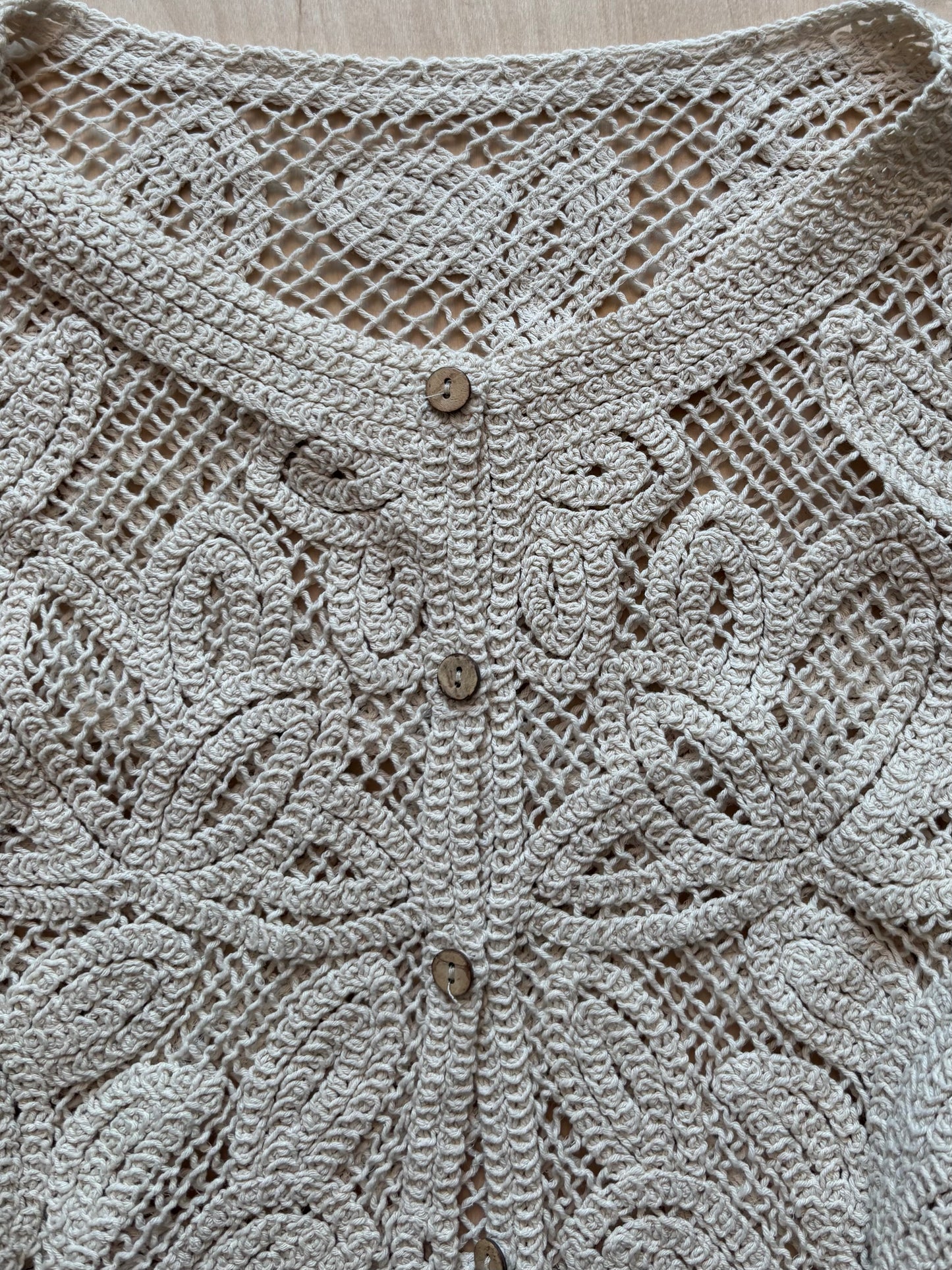 Cream Crochet Cardigan | Size M