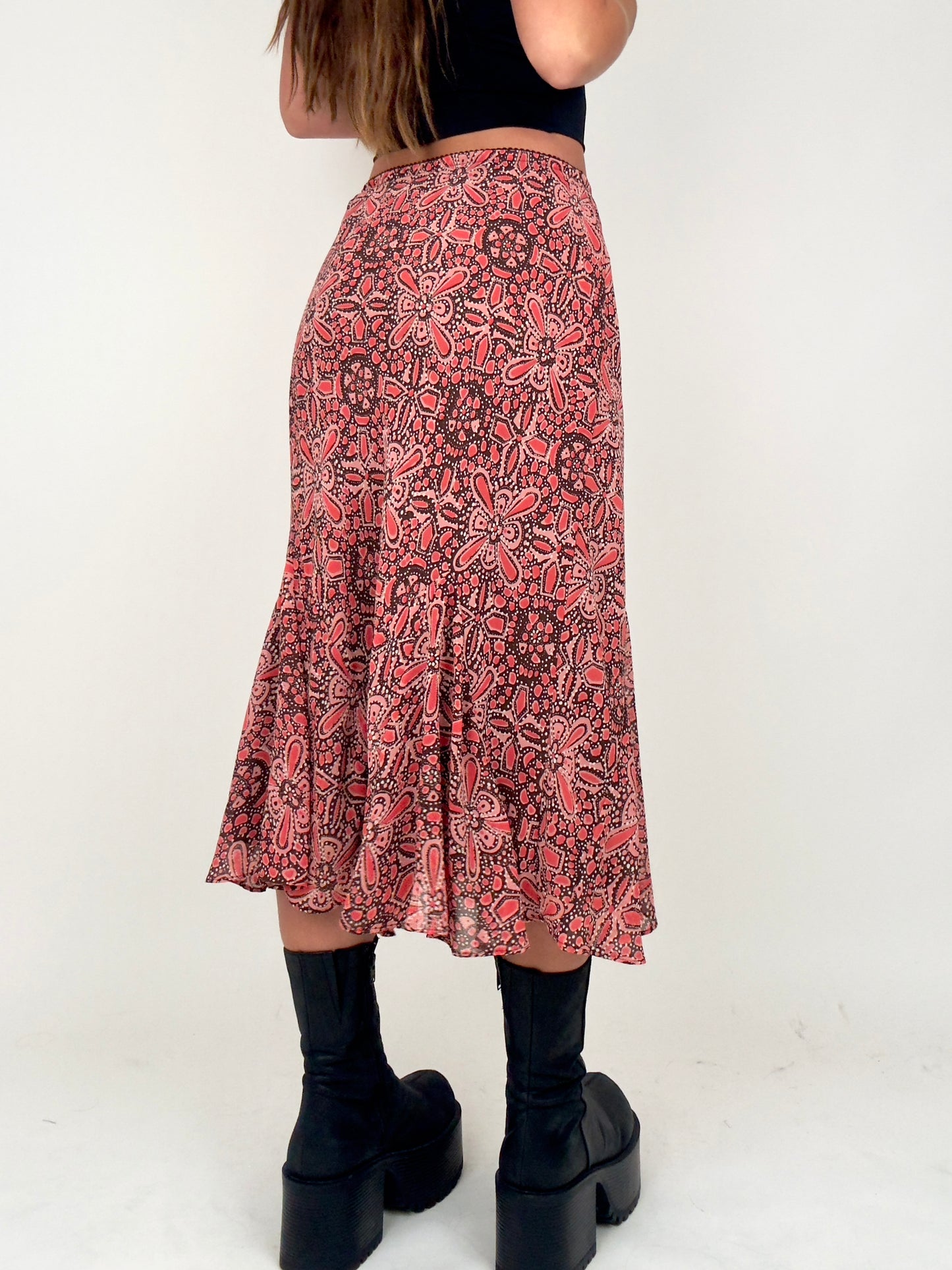 Pink Geometric Midi | Size 27” waist