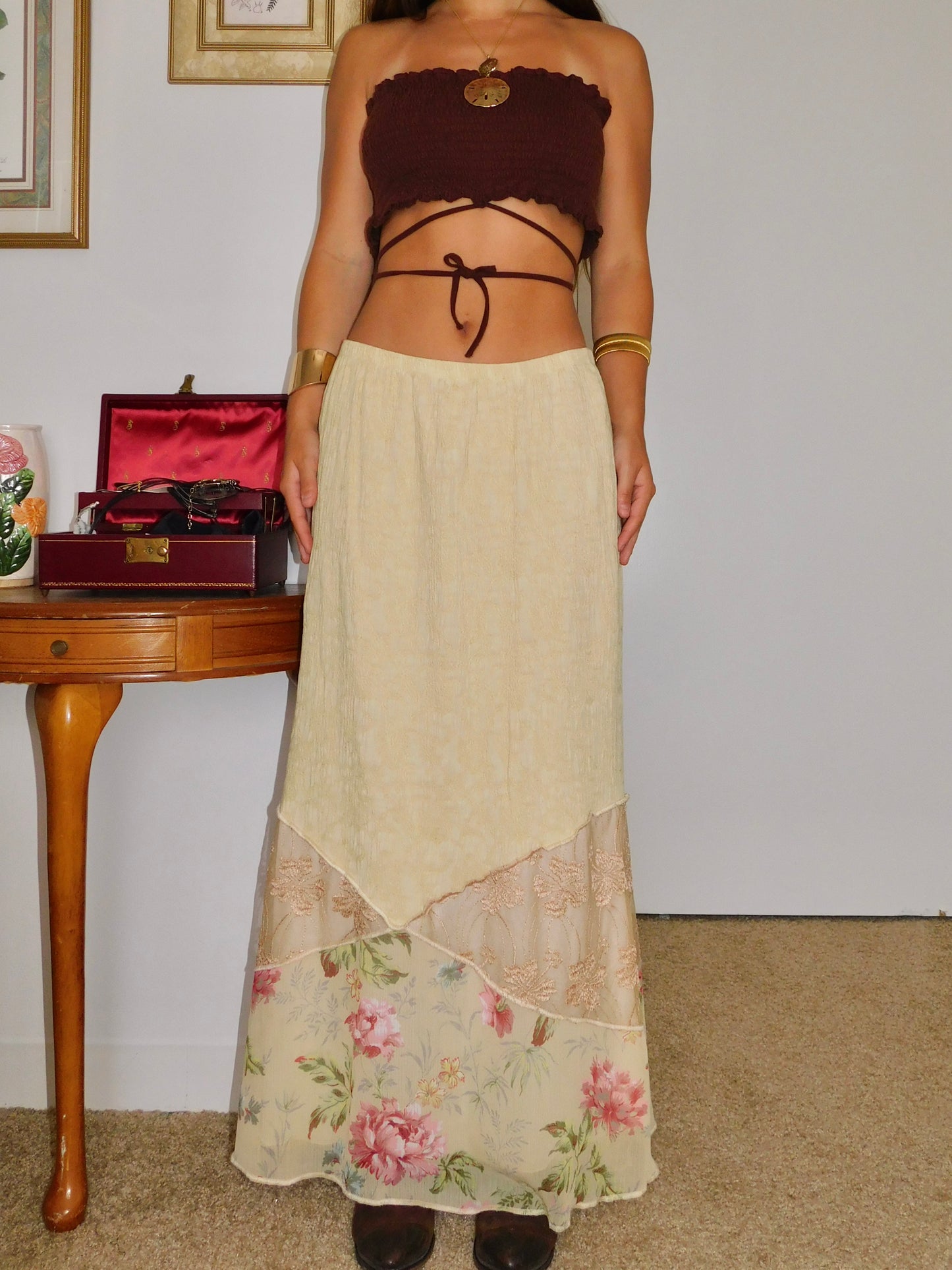 Josie Floral Mesh Maxi | Size 31” waist