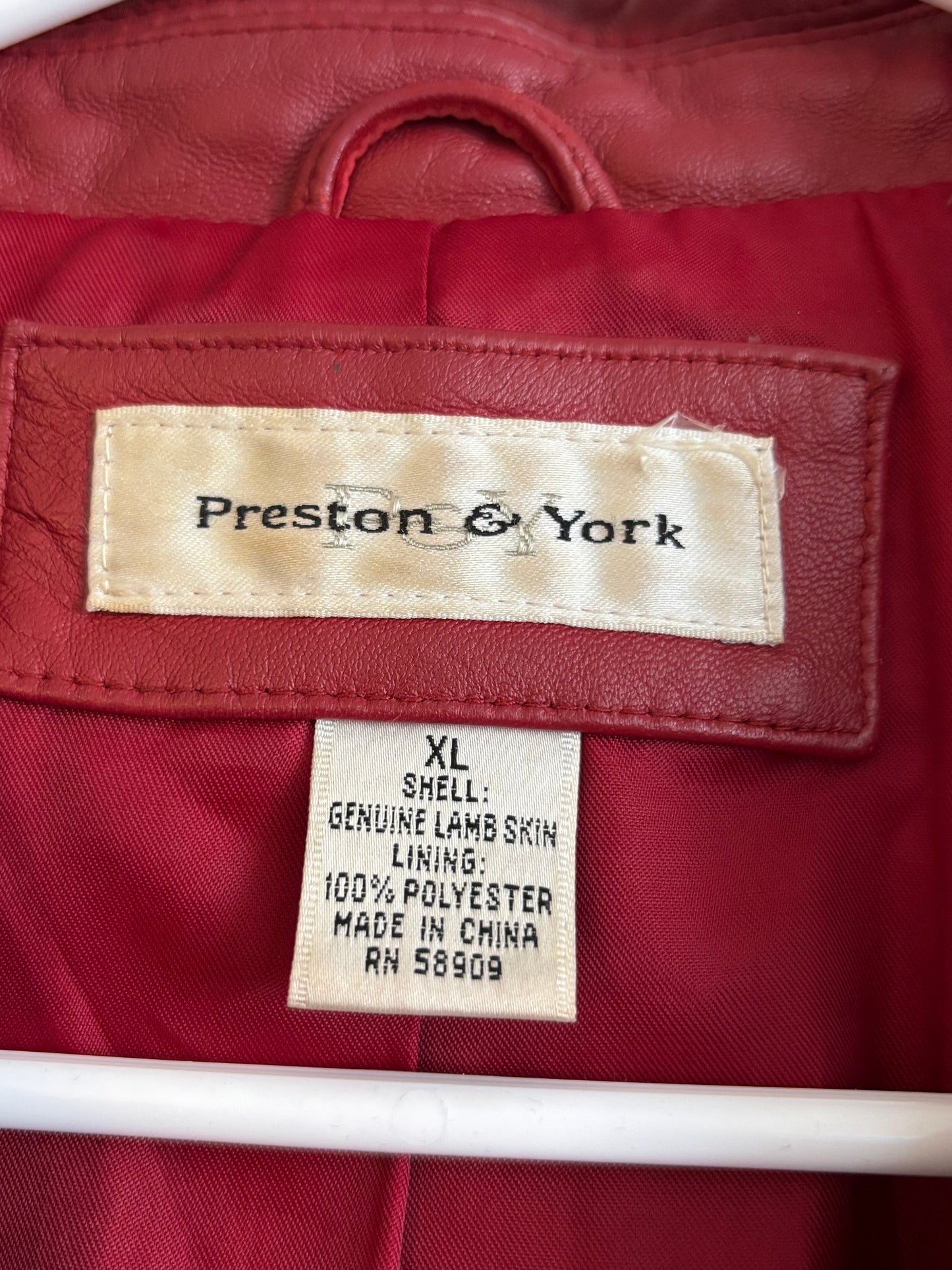 Preston & York 90’s Leather Jacket | Size XL
