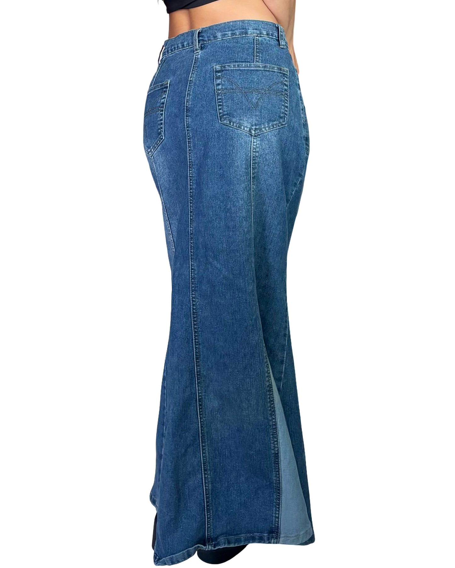 Contrast Denim Maxi | Size 34” waist