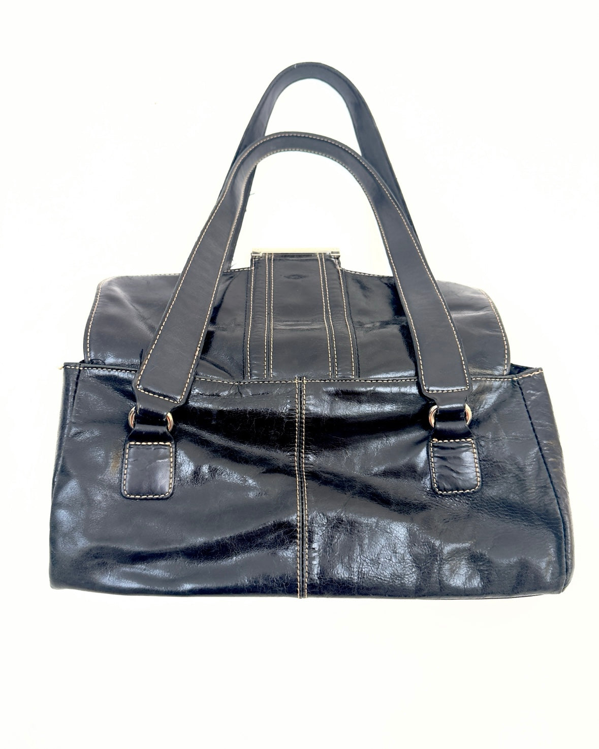 90’s Black Leather Buckle Purse