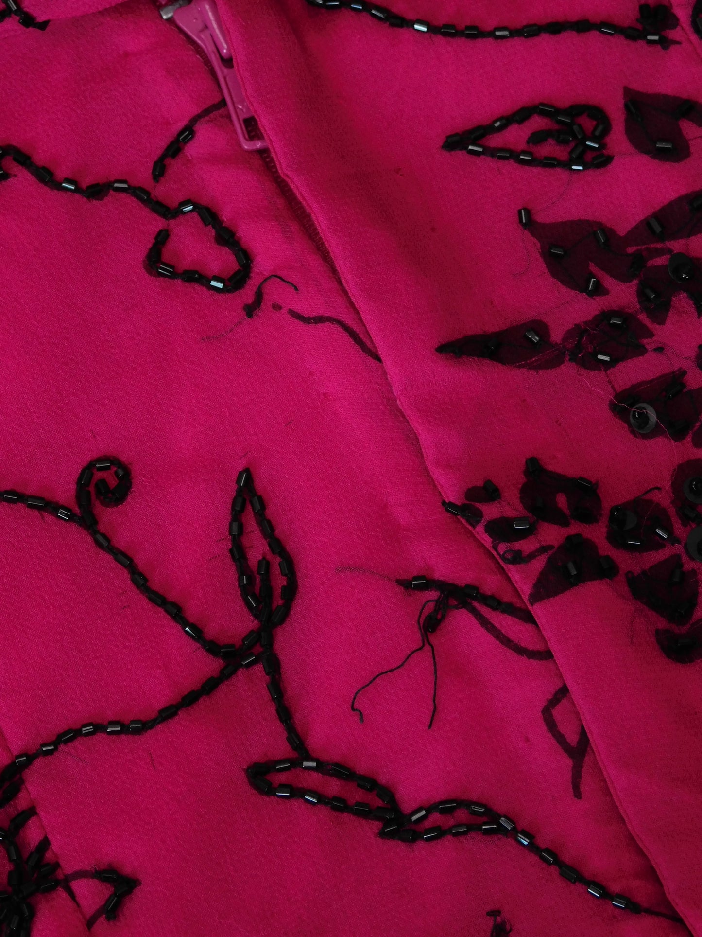 Andretta Beaded Silk Blouse | Size M