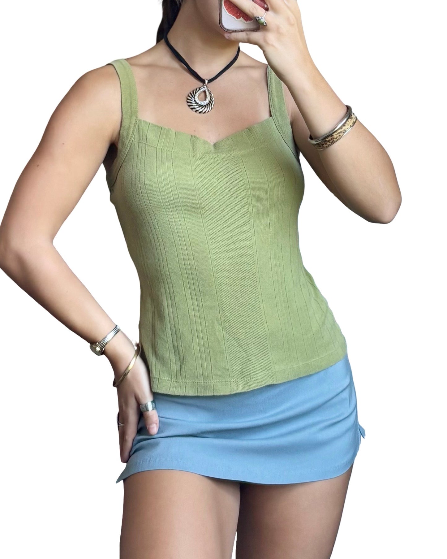 Green 90’s Knit Tank | Size S