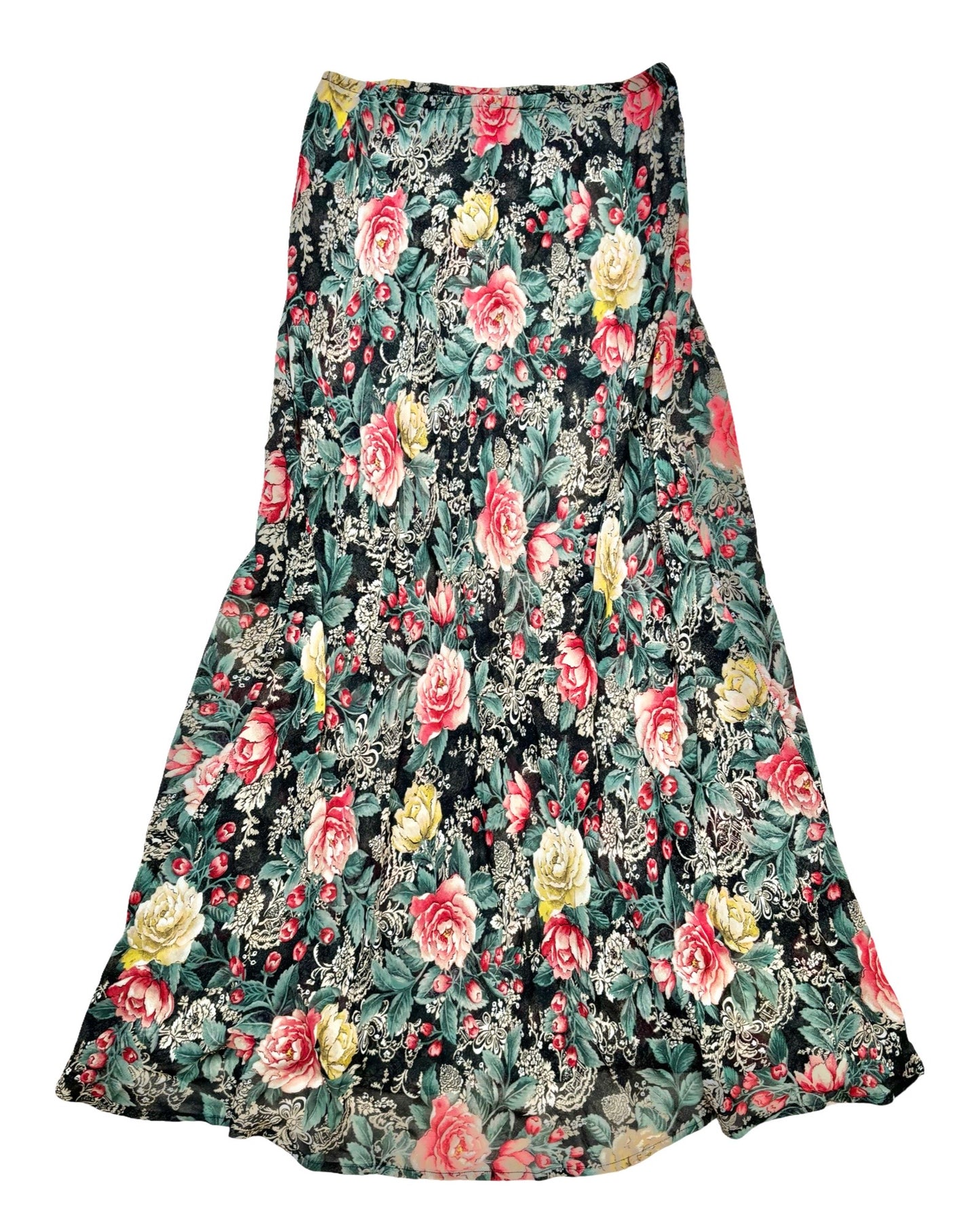 Floral 90’s Mesh Skirt | 28” Waist