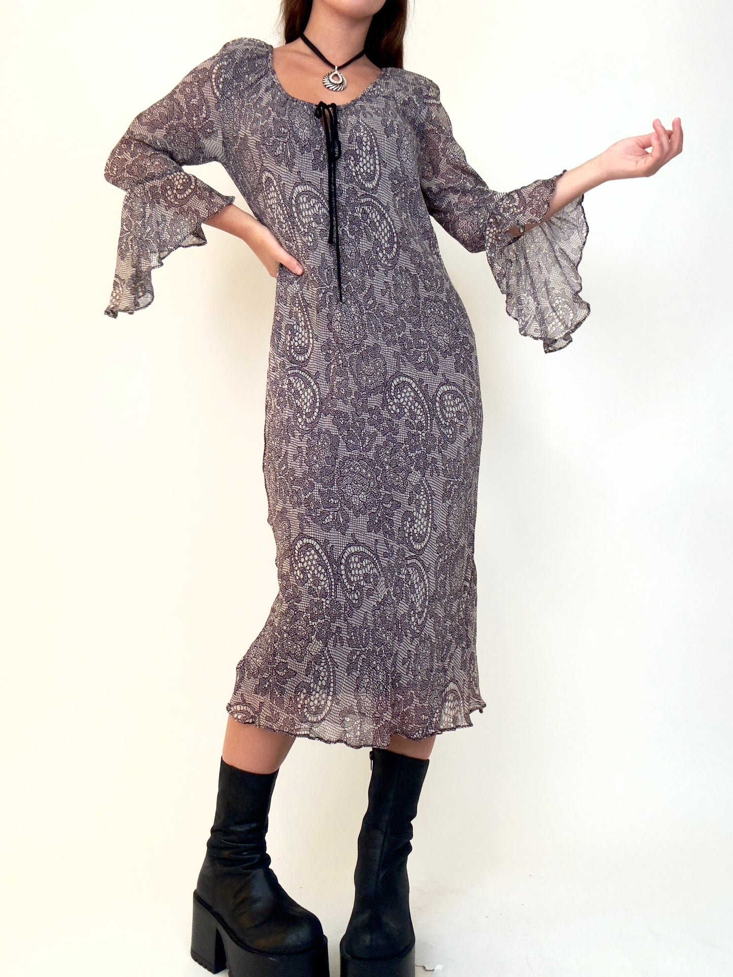 Lace Print Maxi | Size M