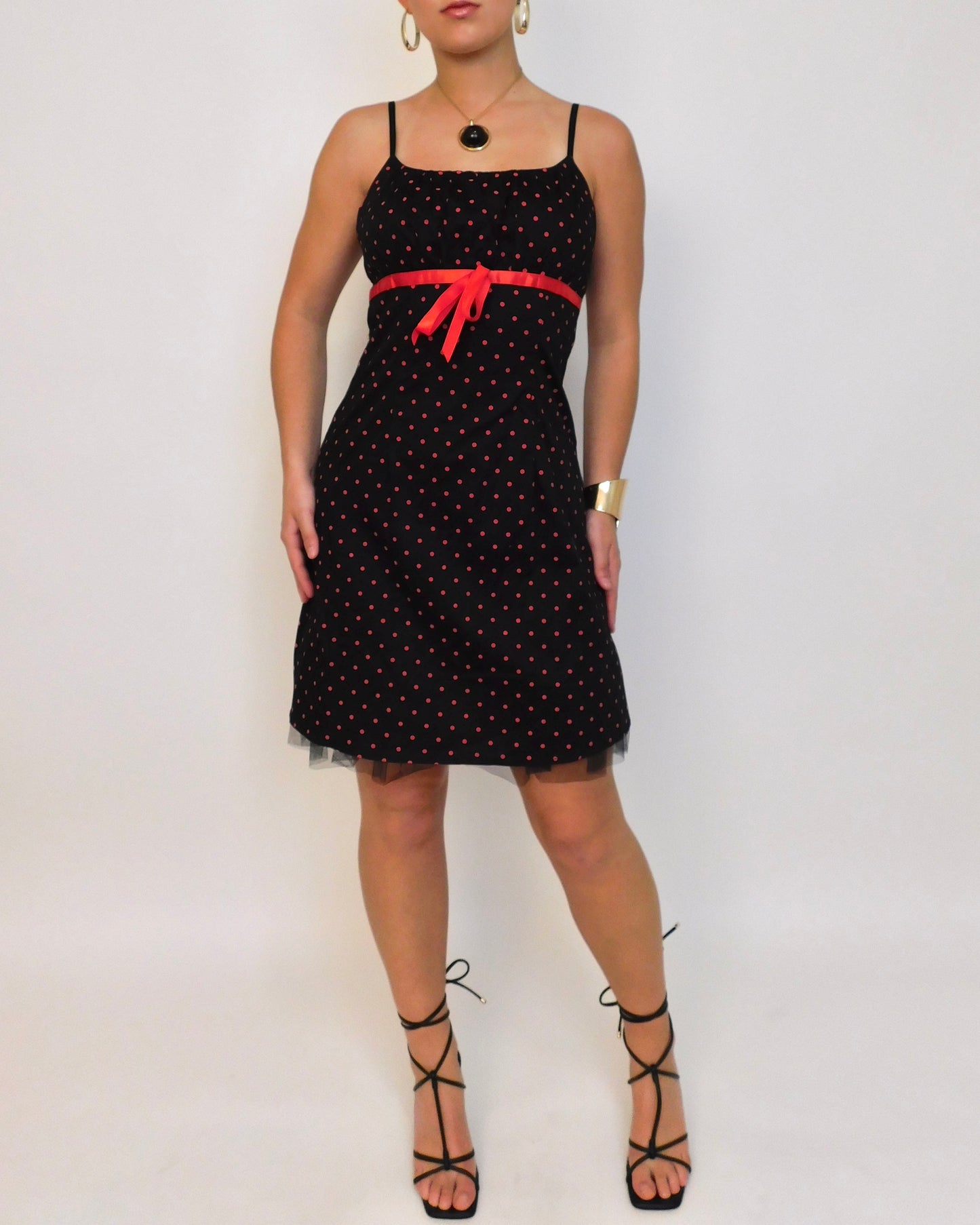 Y2K Polka Dot Mini Dress | Size M