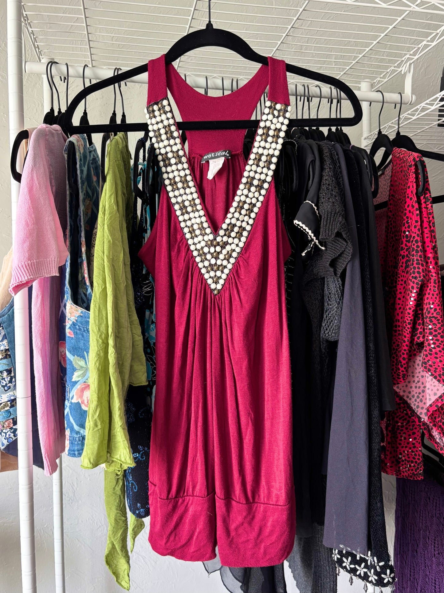 Wet Seal 00's Beaded Slouch Top | Size S