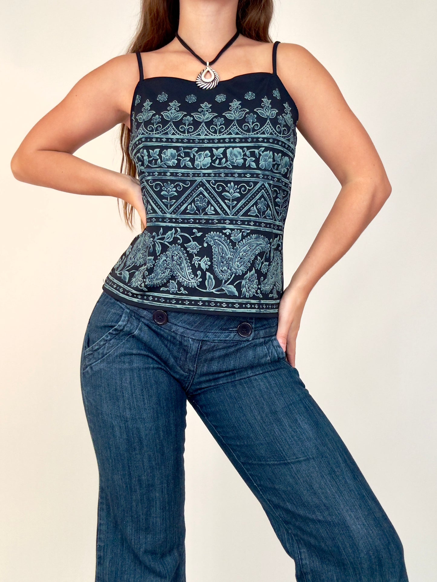 Blue Paisley Tank | Size M