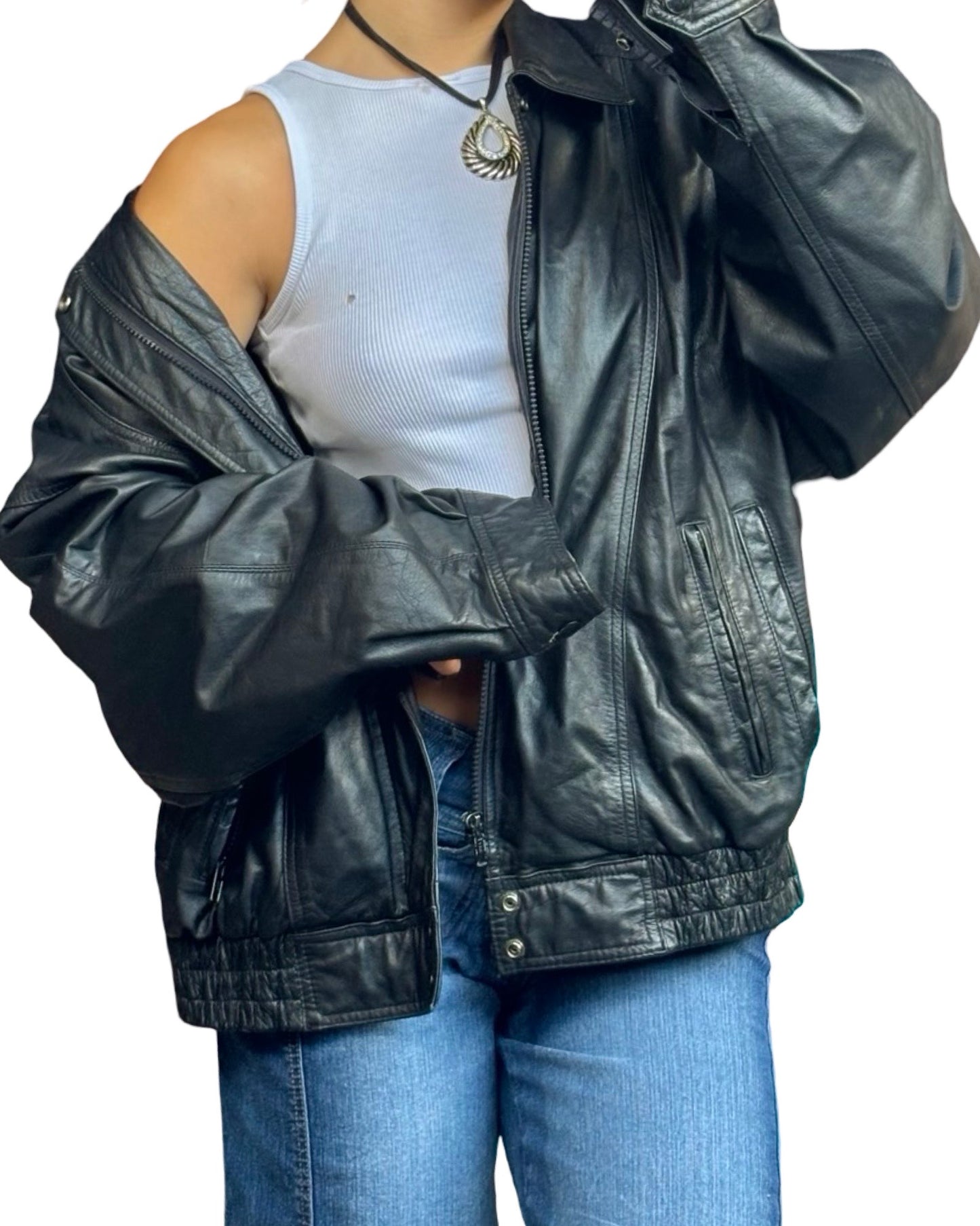 Byrnes & Baker 90’s Genuine Leather Jacket | Size XL