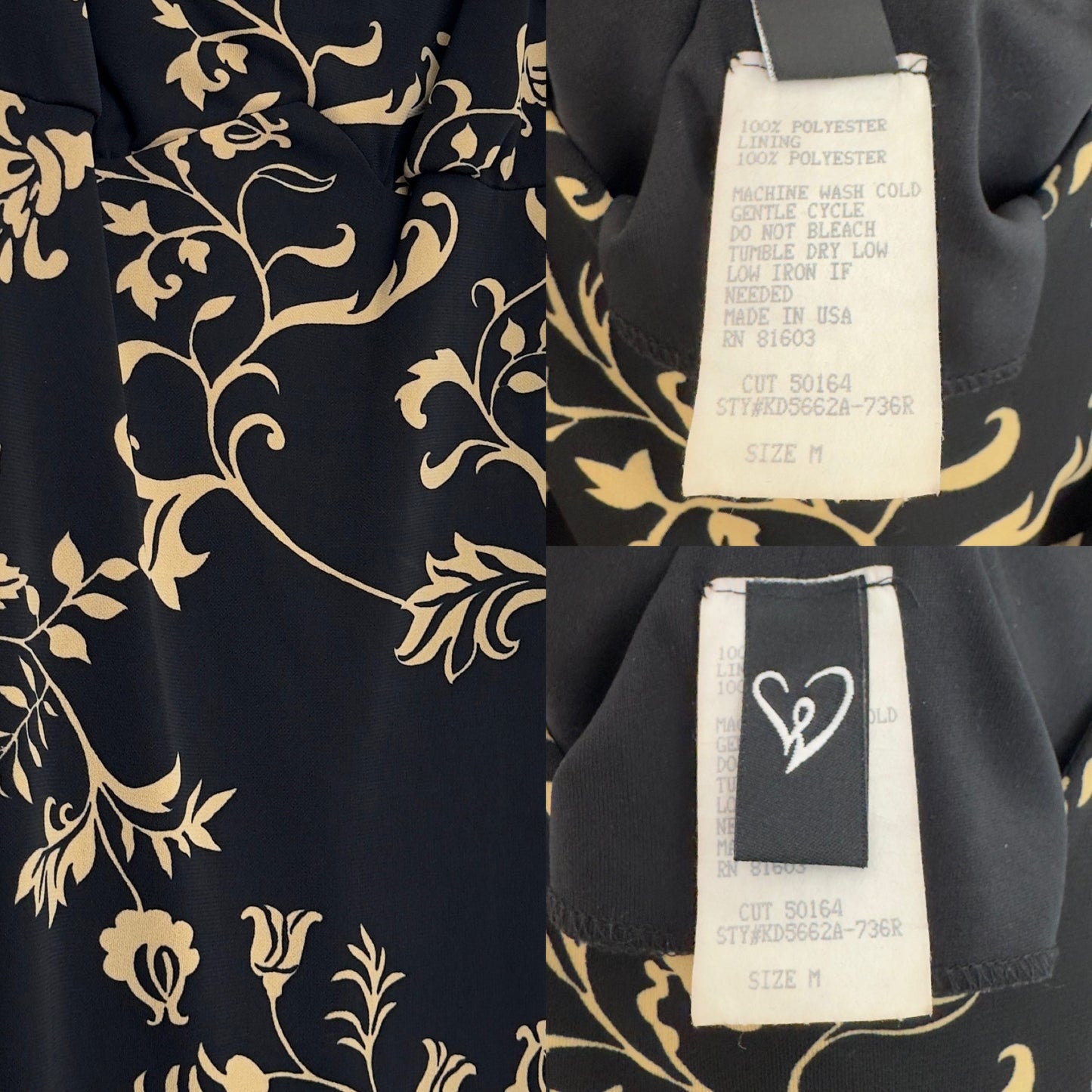 Black Floral Midi | Size M