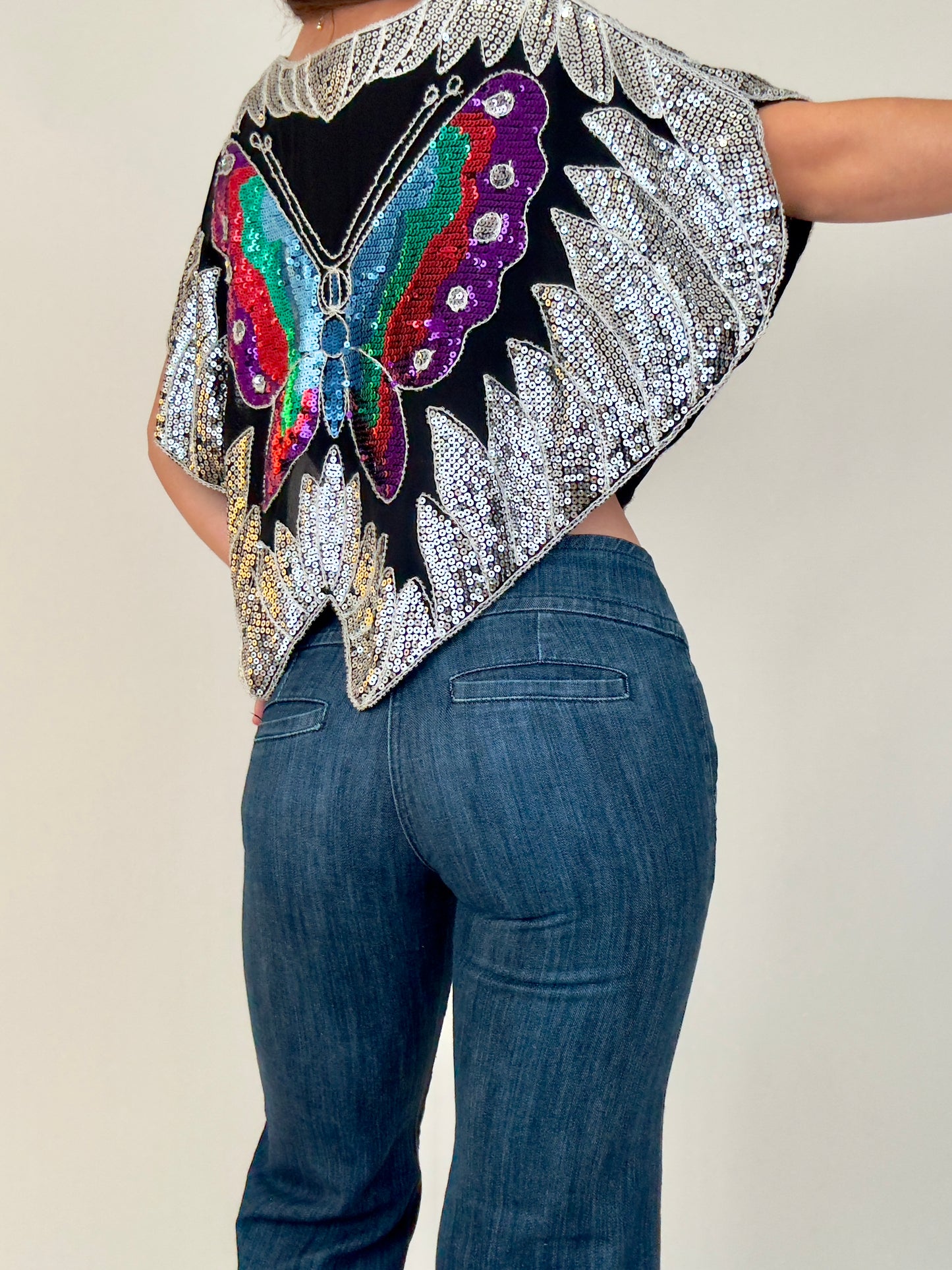 Sequin butterfly blouse | Size S