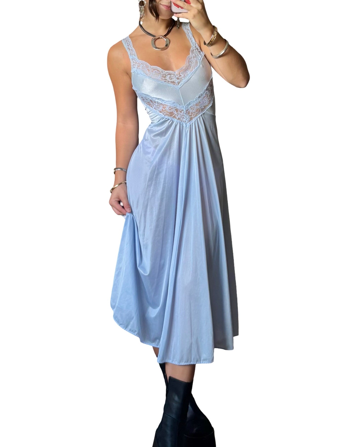 Powder Blue 70’s Slip | Size M-L