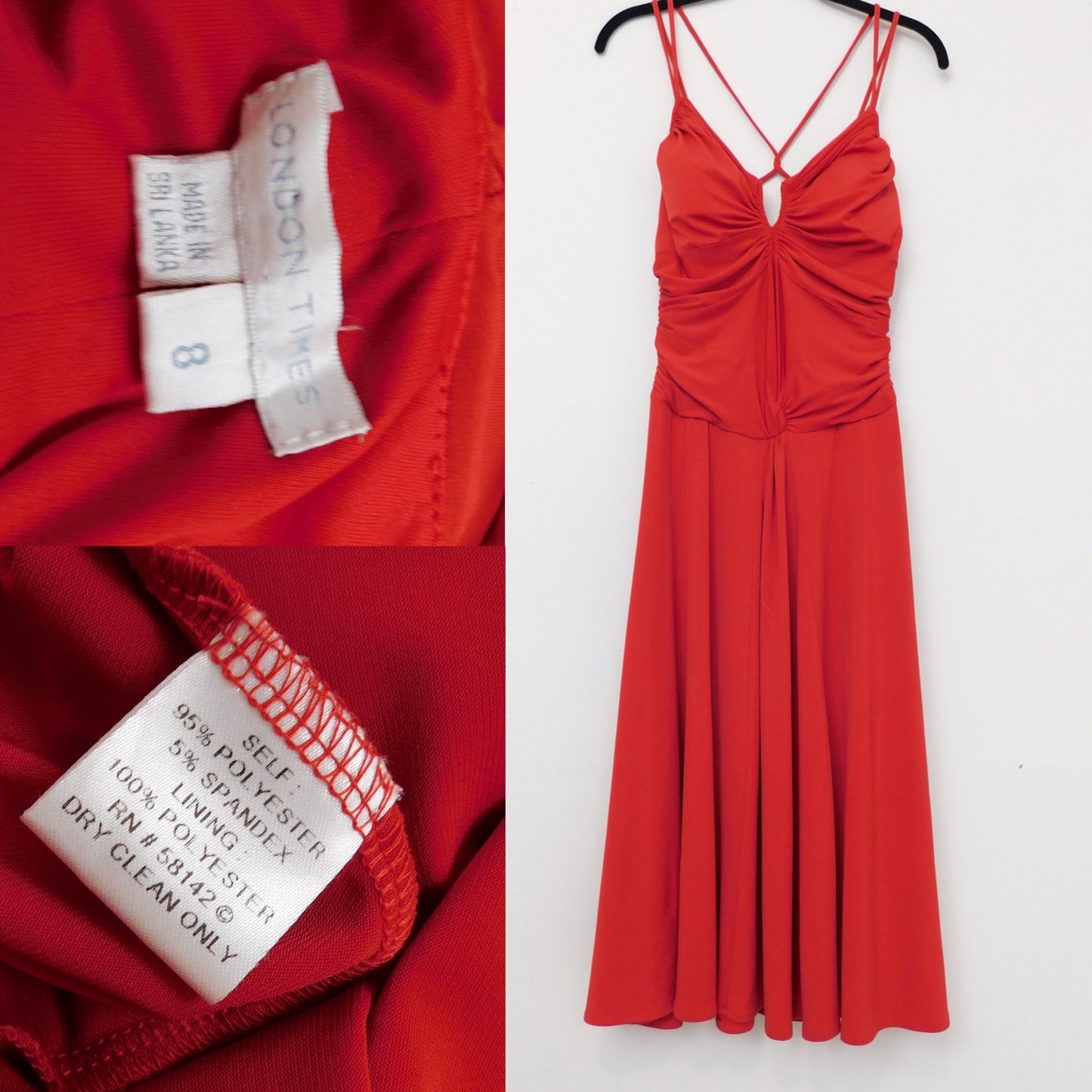 Y2K Red Midi Dress | Size 8