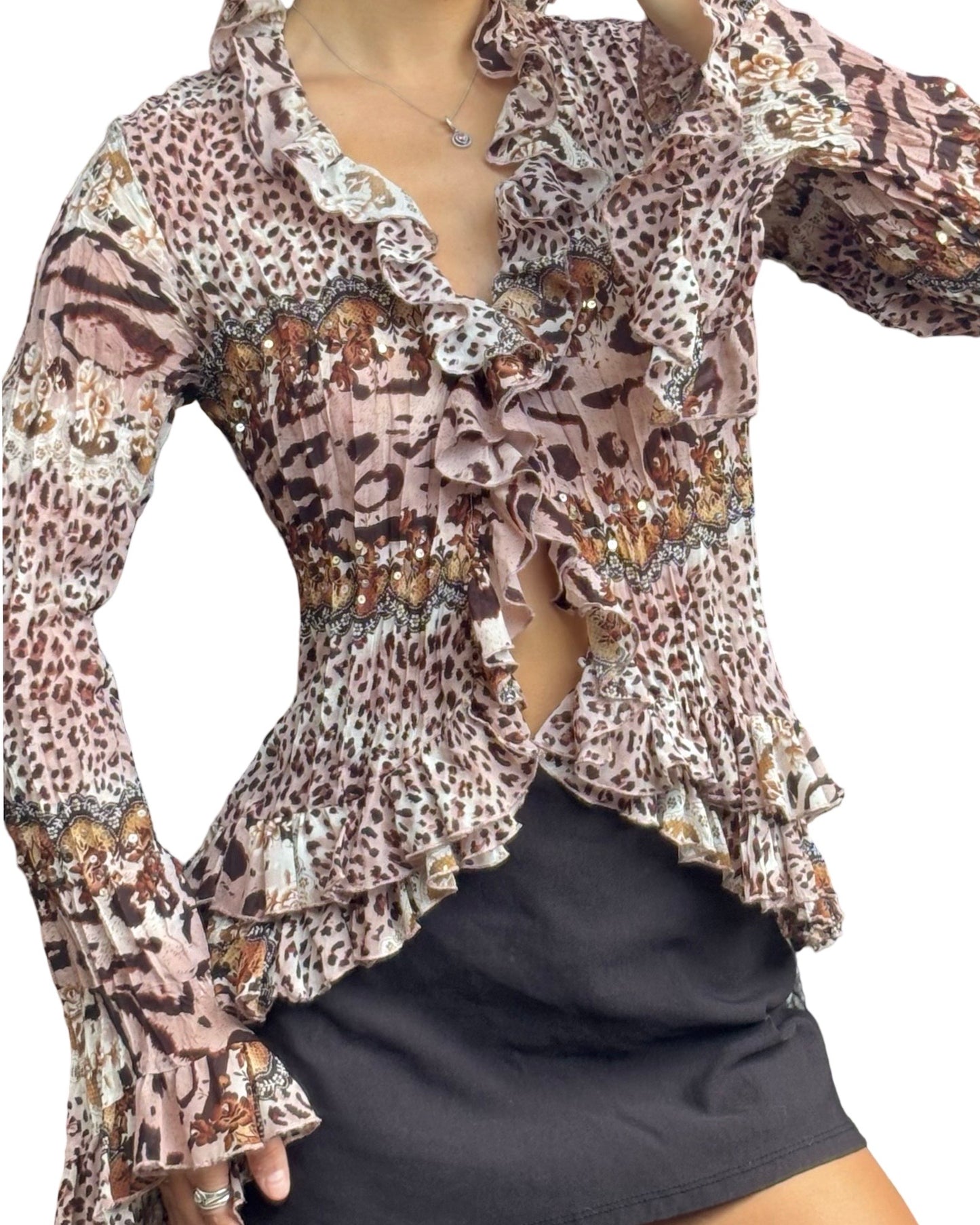 Mesh 90’s Button Down Top | Size S