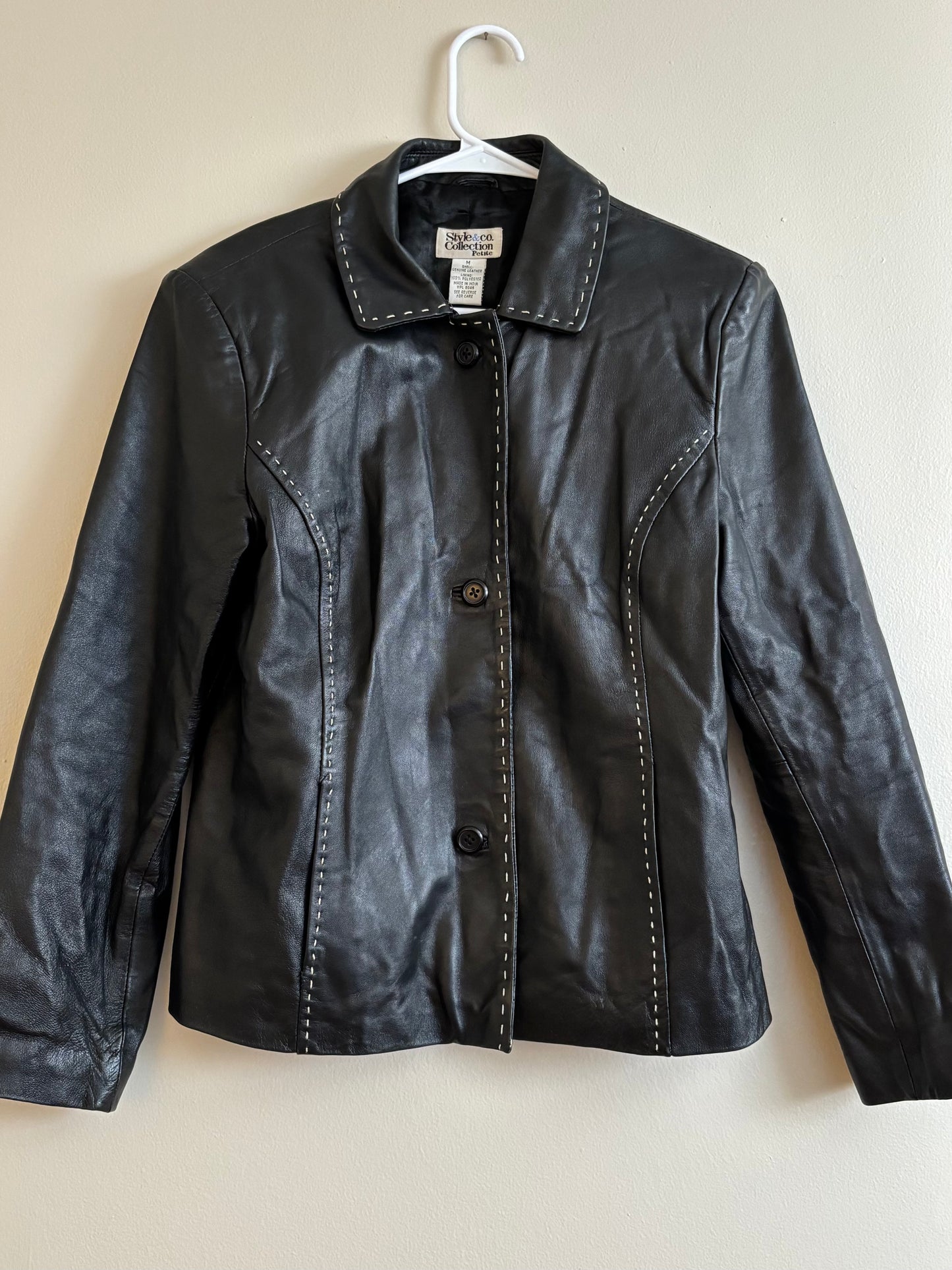 Style & Co 90’s Leather Jacket | Size M