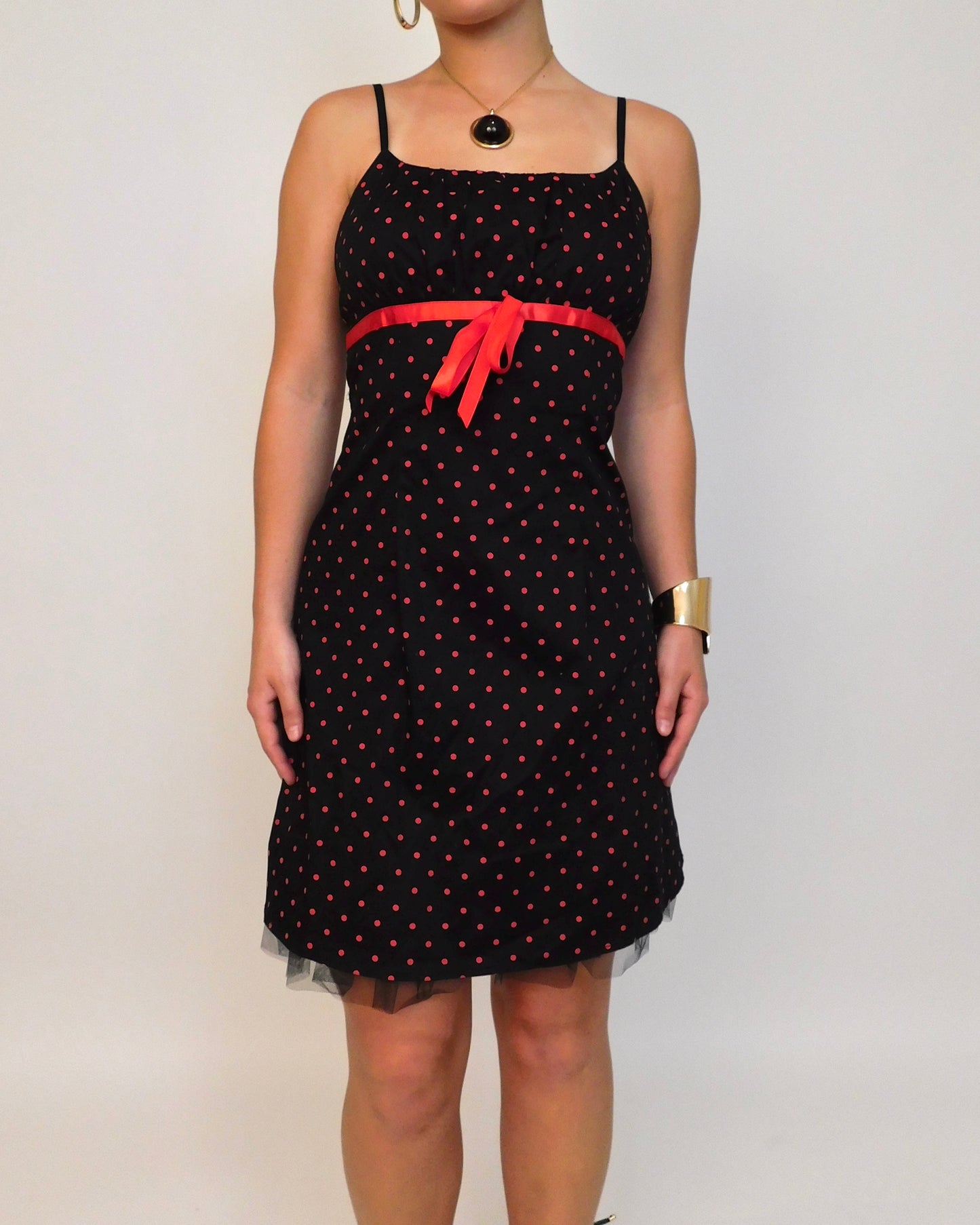 Y2K Polka Dot Mini Dress | Size M