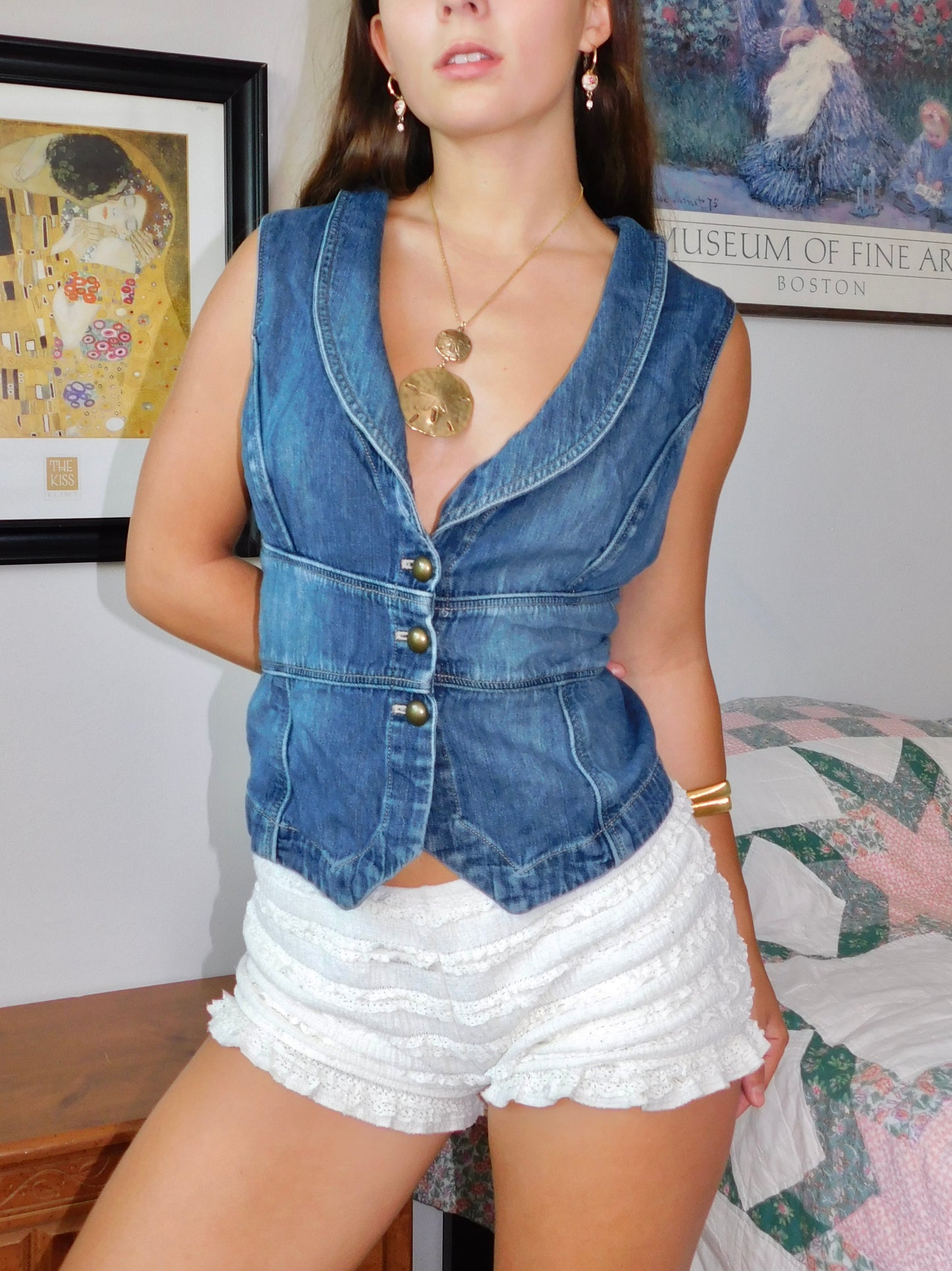 Aria Denim Vest | Size L