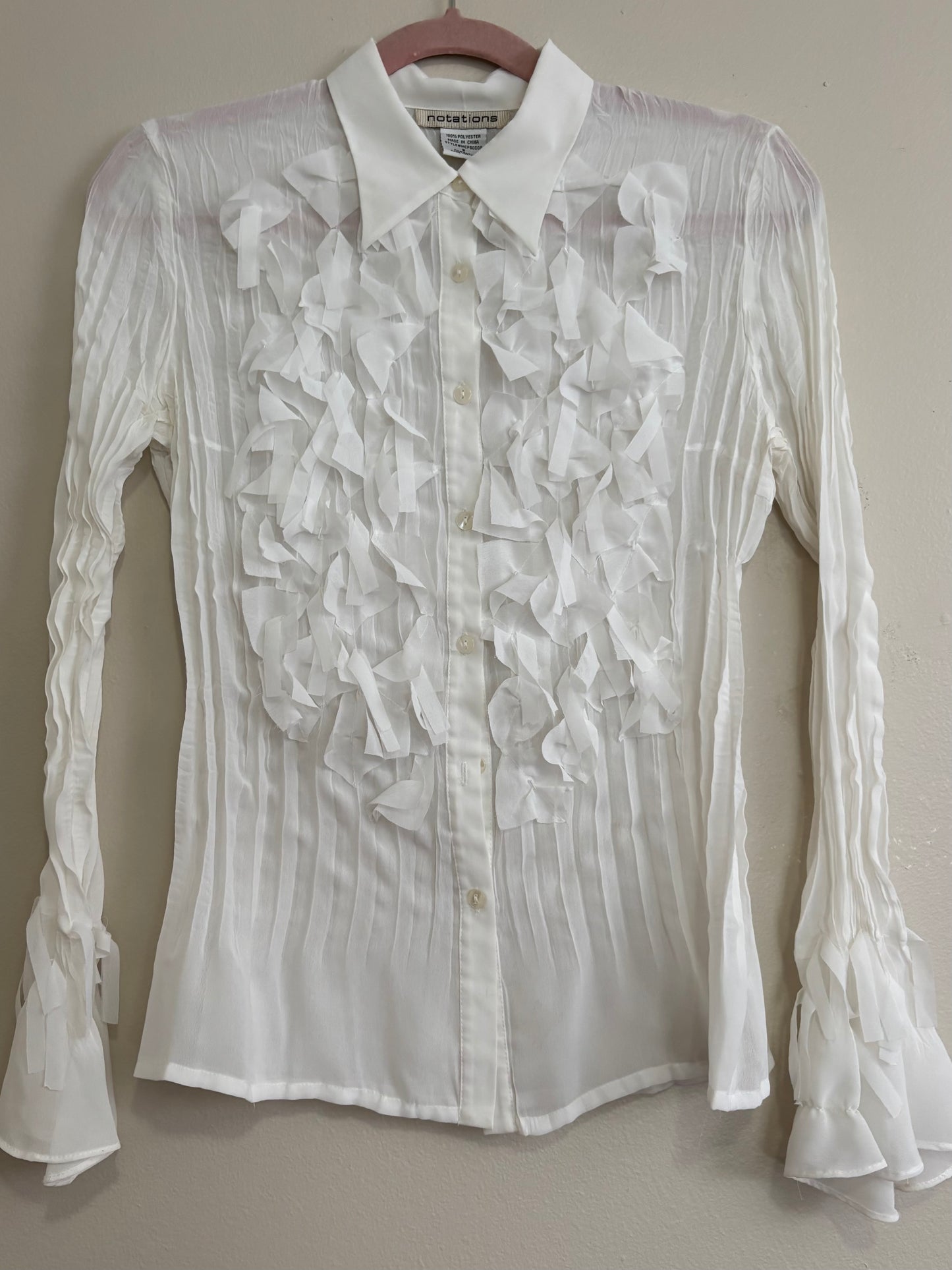 Notations 00's Mesh Ruffle Blouse | Size S