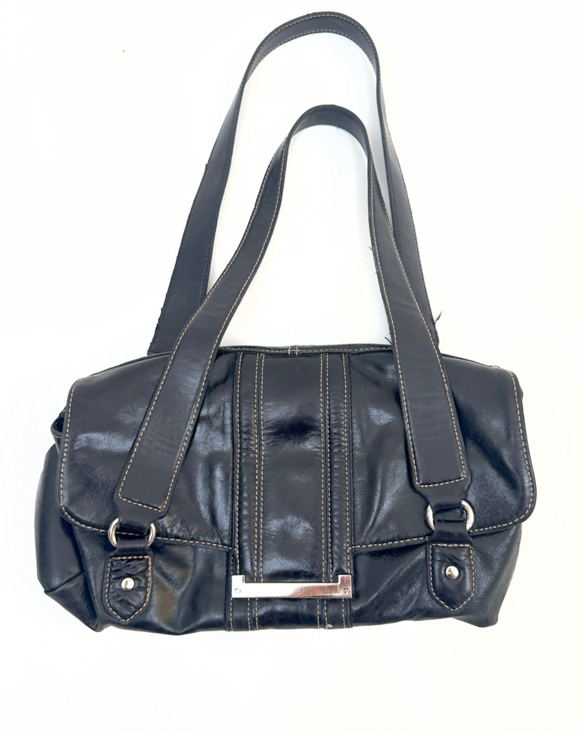 90’s Black Leather Buckle Purse