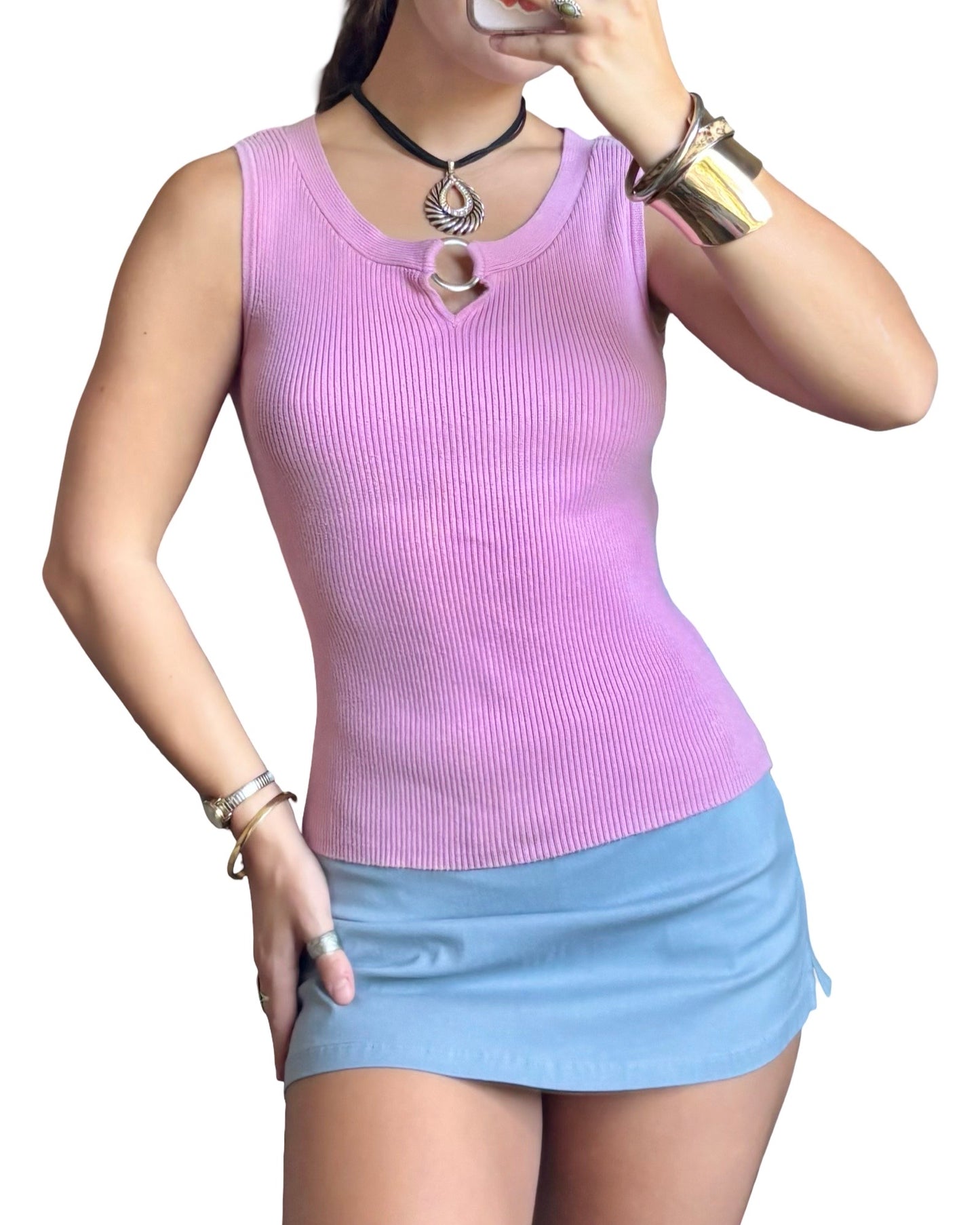 Pink 00’s Knit Tank | Size S