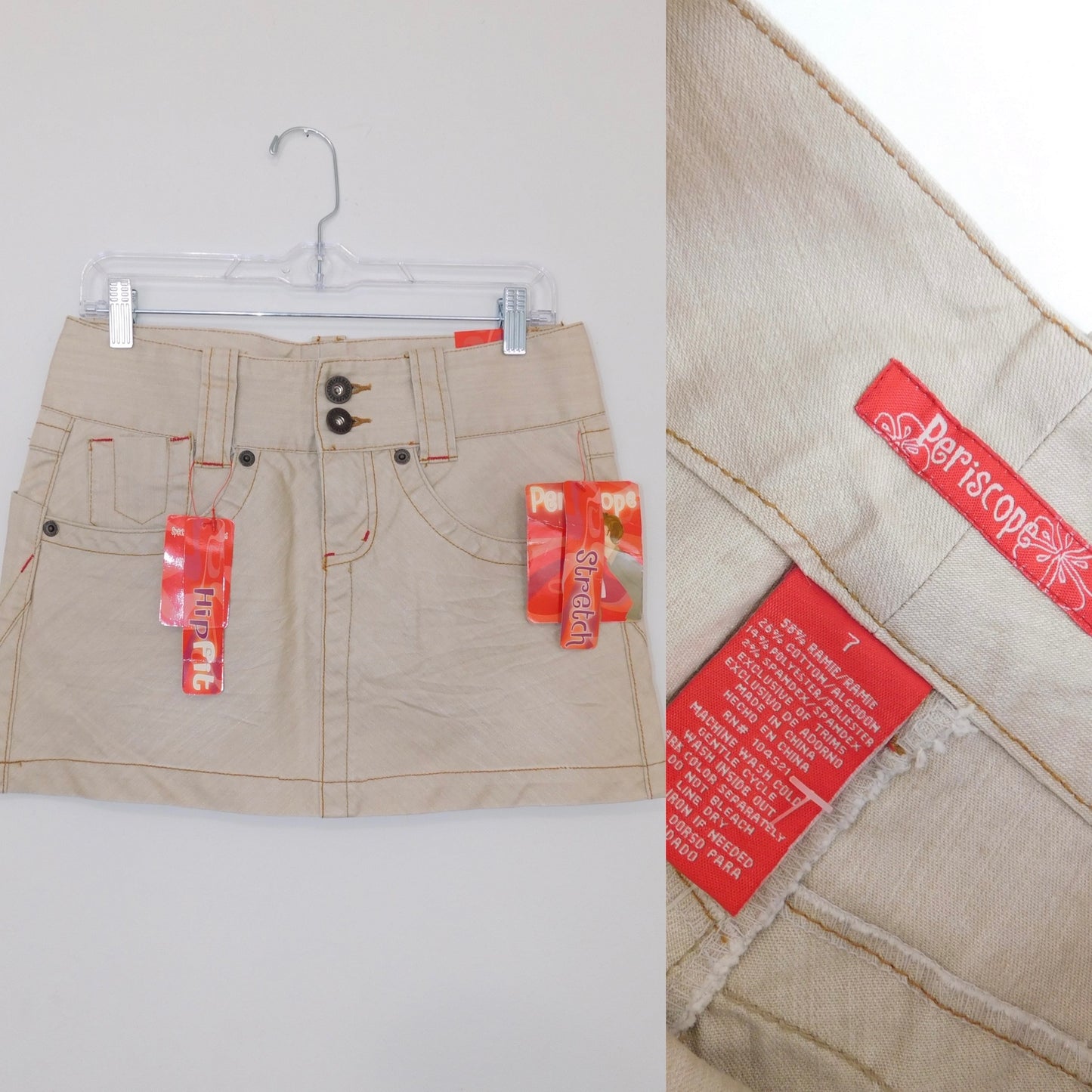 Y2K Deadstock khaki mini skirt | Size 7