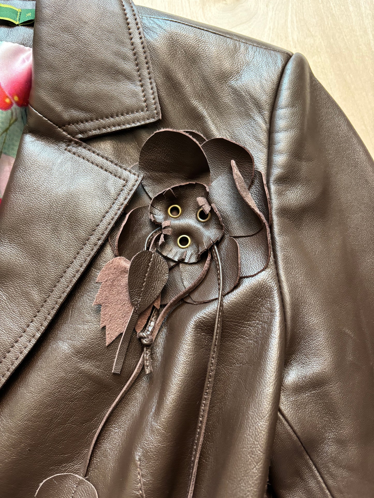 Brown 00’s Leather Jacket | Size S