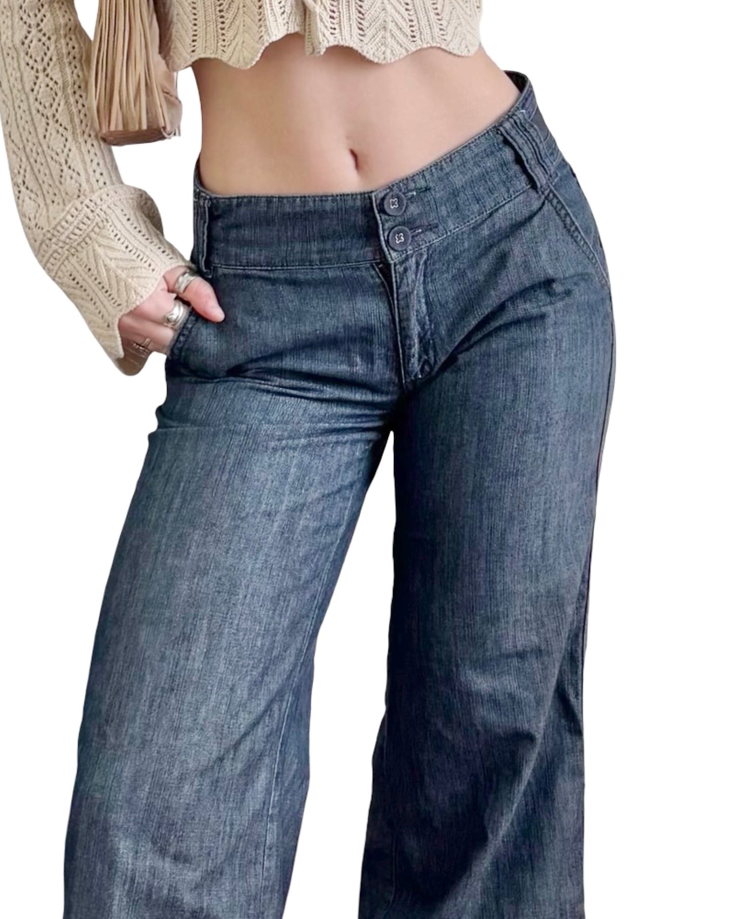 Wide Leg 00's Denim Pant | Size 2P