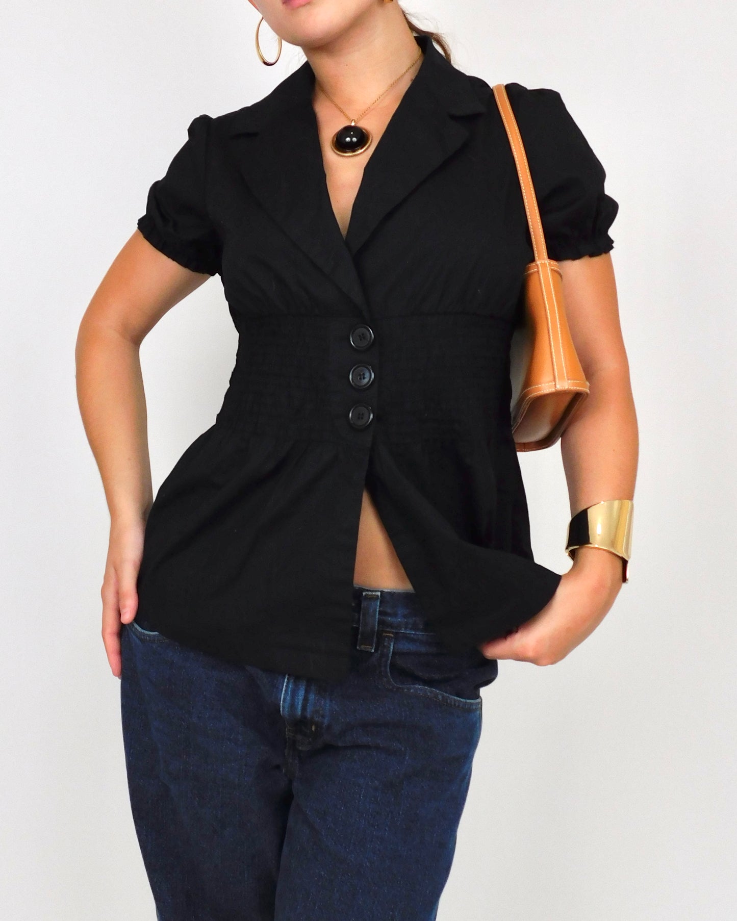 Y2K Button Blouse | Size L
