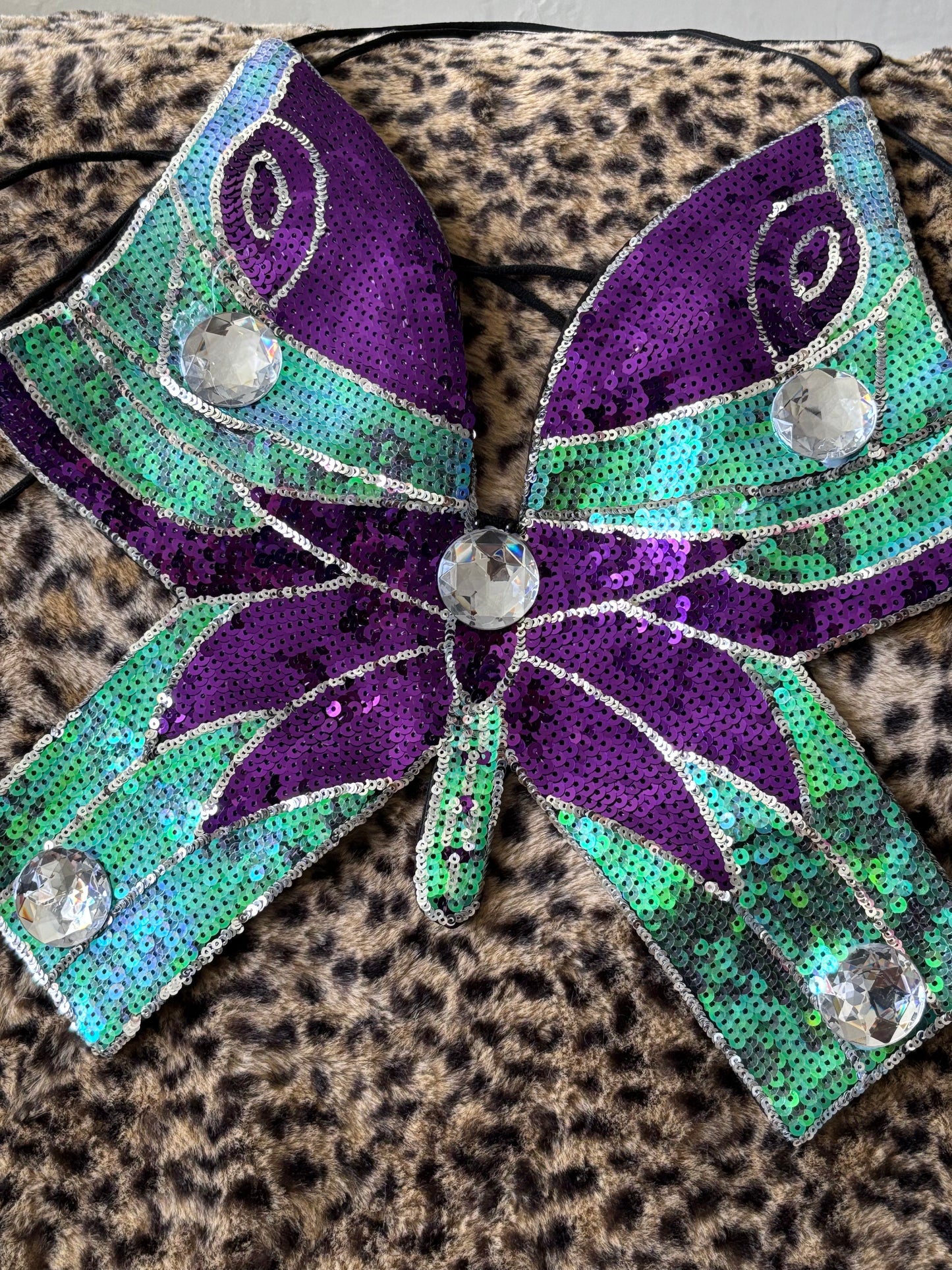 Sequin Butterfly Backless Top | Size S