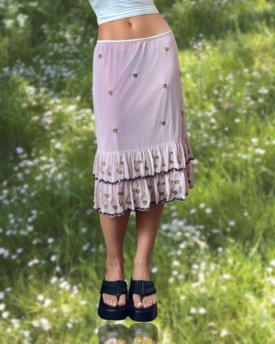 NY&Co Beaded Midi Skirt | Size 34” waist