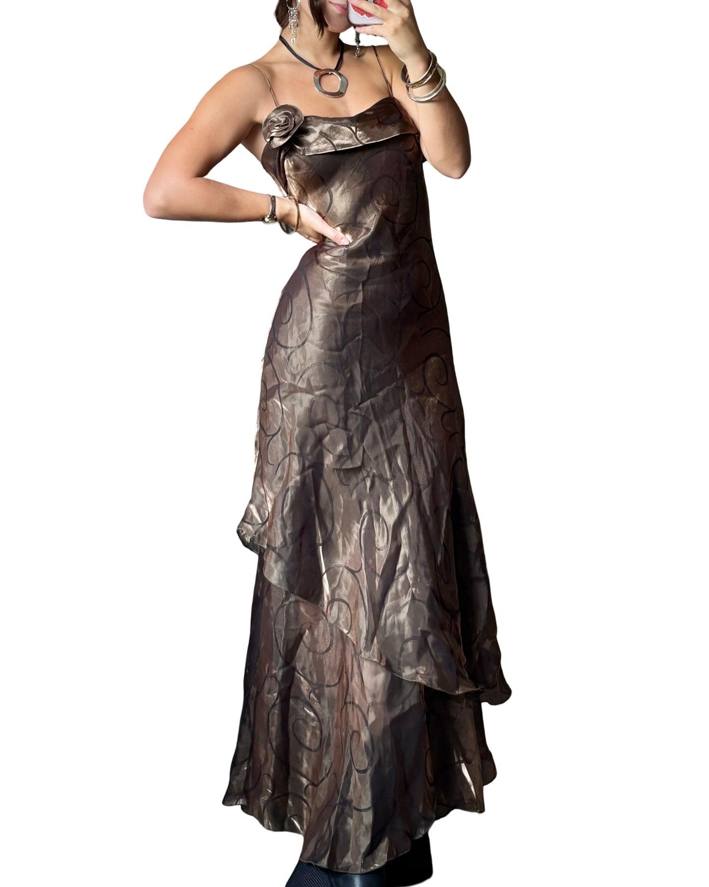Yves Calin Vintage Gown & Scarf | Size M