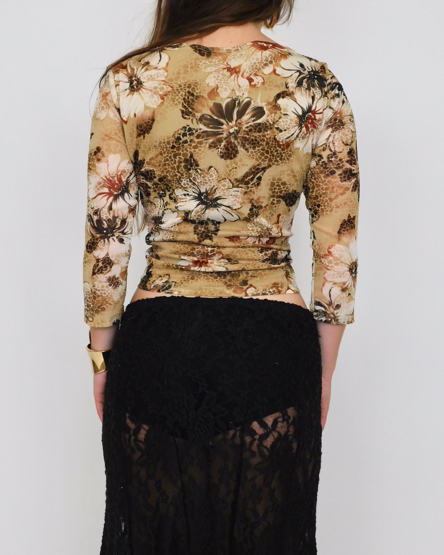 Mesh Floral Long Sleeve | Size M
