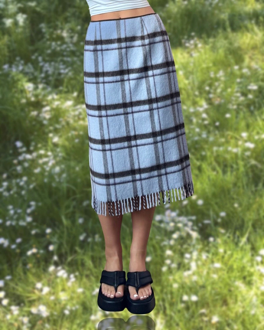 Kasper 90’s Plaid Midi Skirt | Size 27” waist