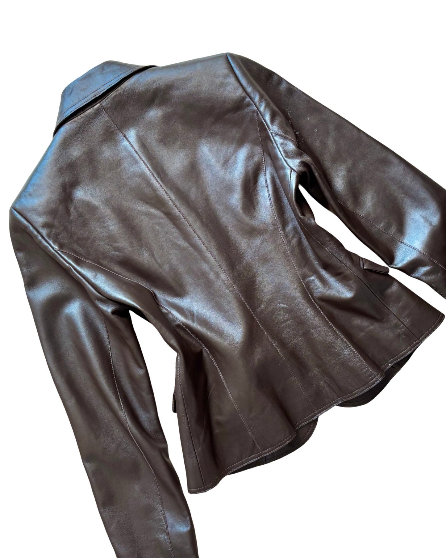 Brown 00’s Leather Jacket | Size S