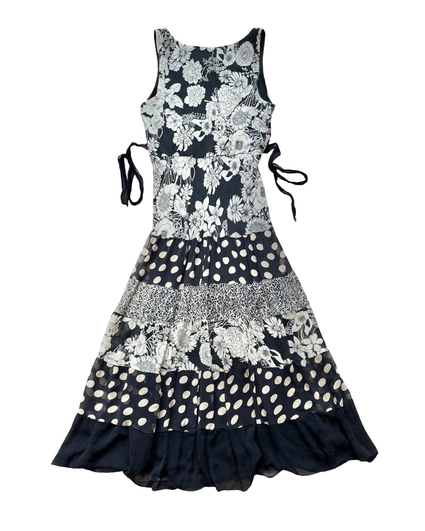 Tiered 90’s Silk Maxi Dress | Size S/M