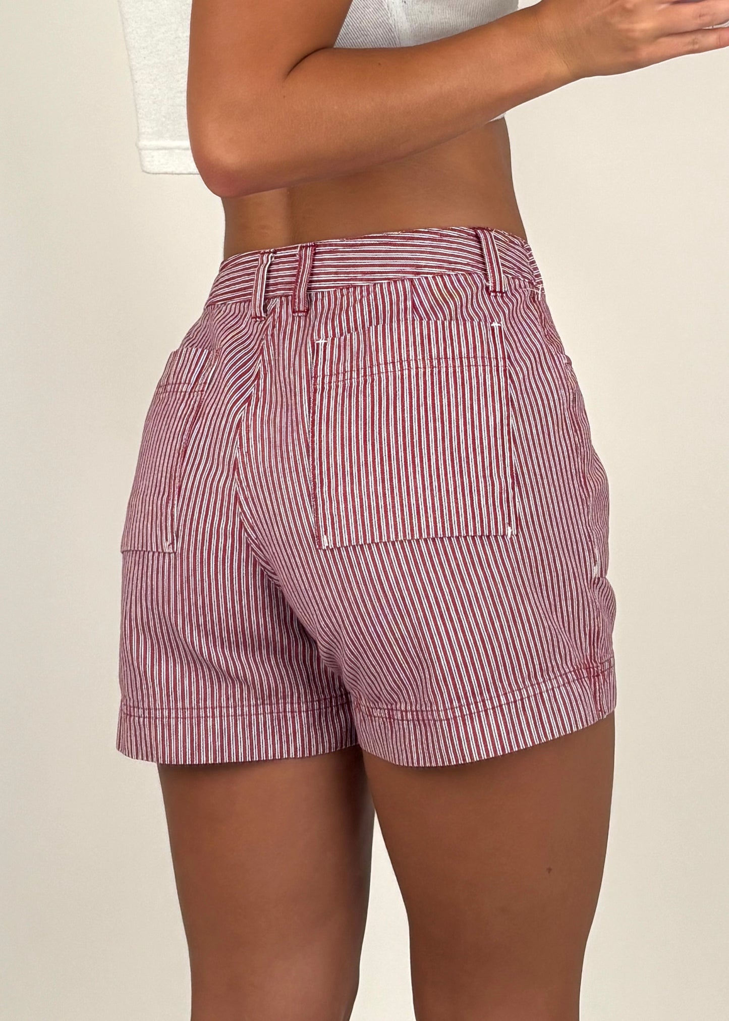 Riveted Striped Shorts | Size 28” waist