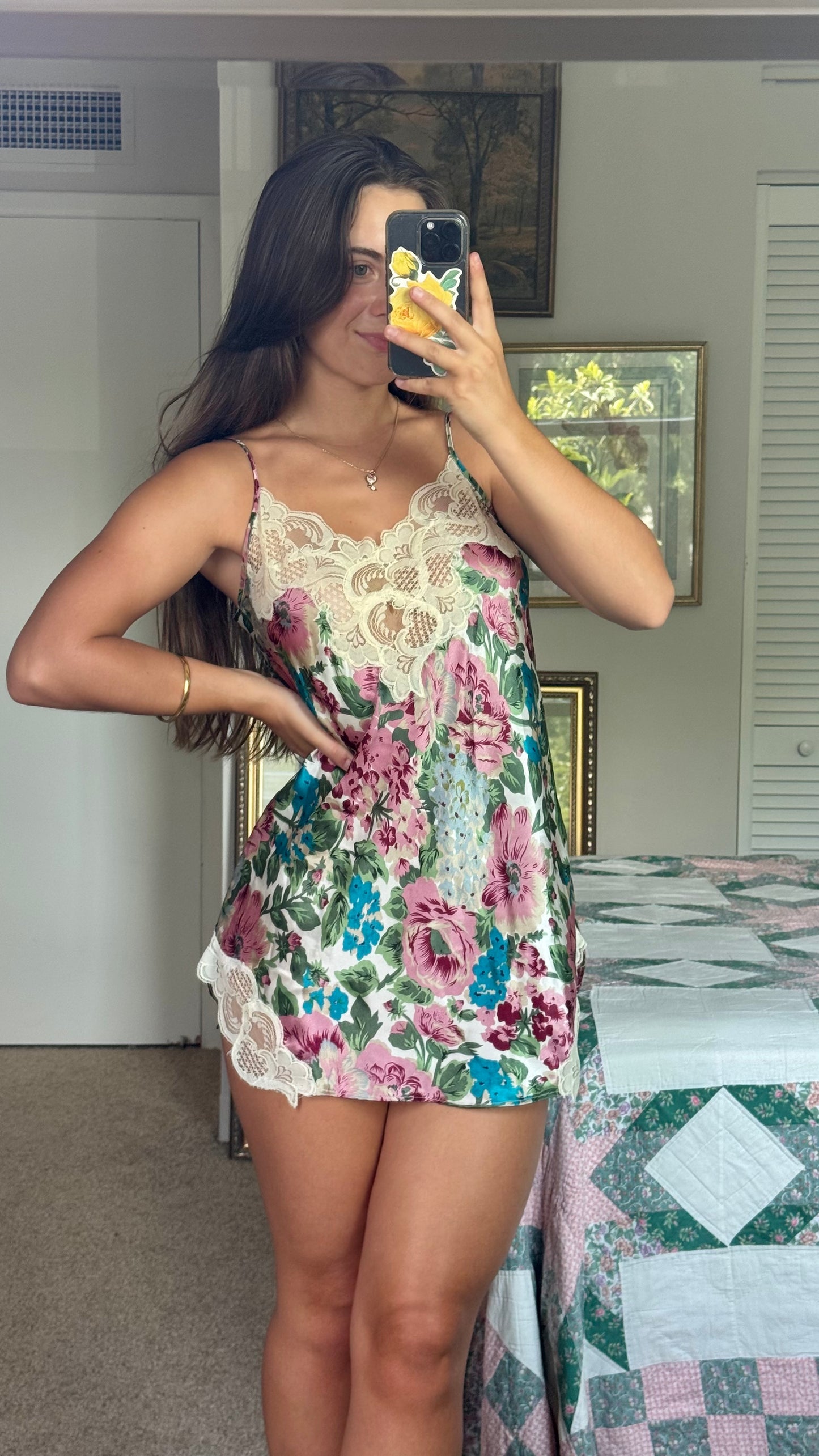 VS Gold Tag Floral Slip | Size S