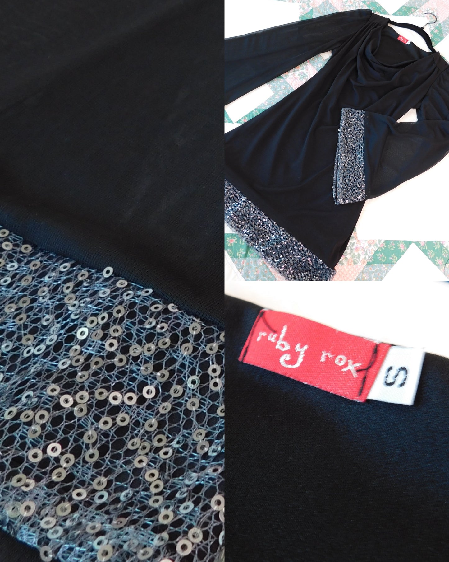 Sequin Bell Sleeve Mini | Size S