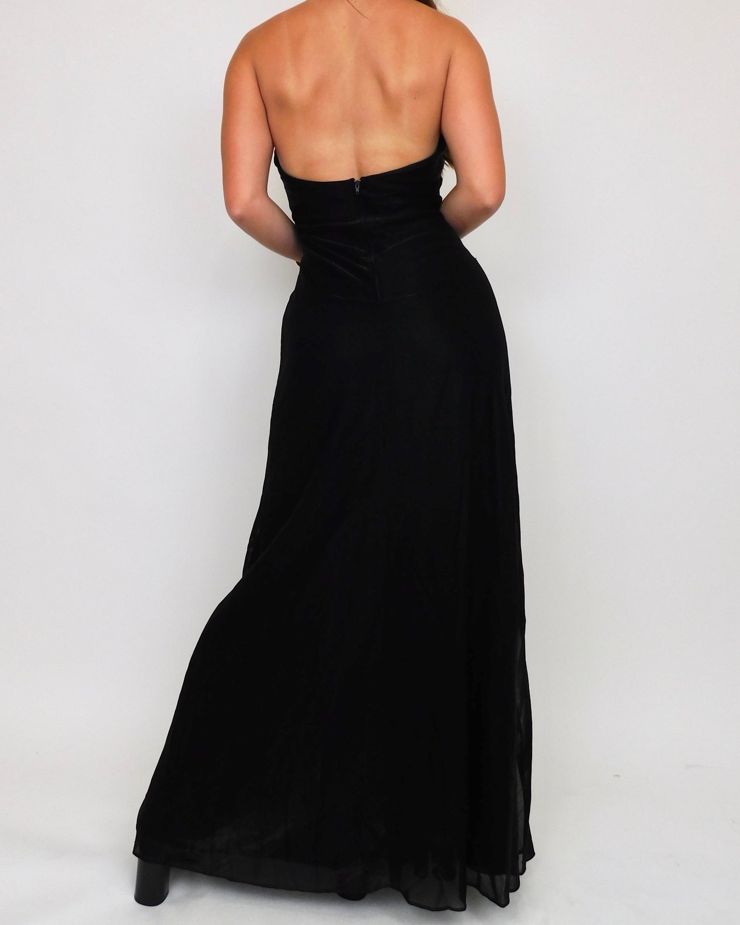 Black Mesh Gown | Size 5/6