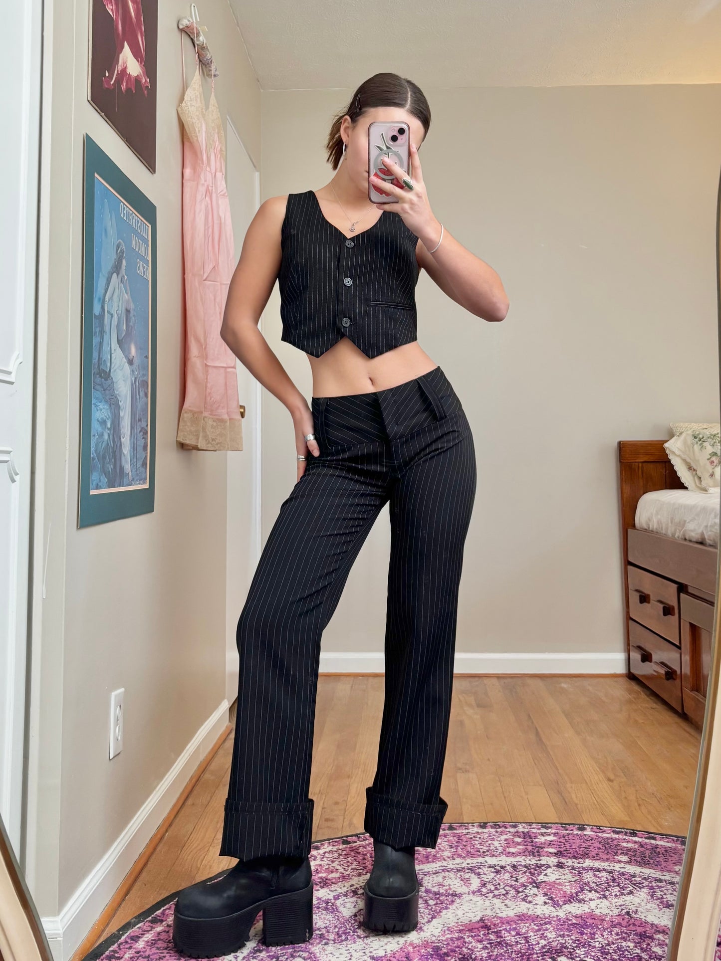 Pinstripe 90’s Trouser | Size 27” Waist