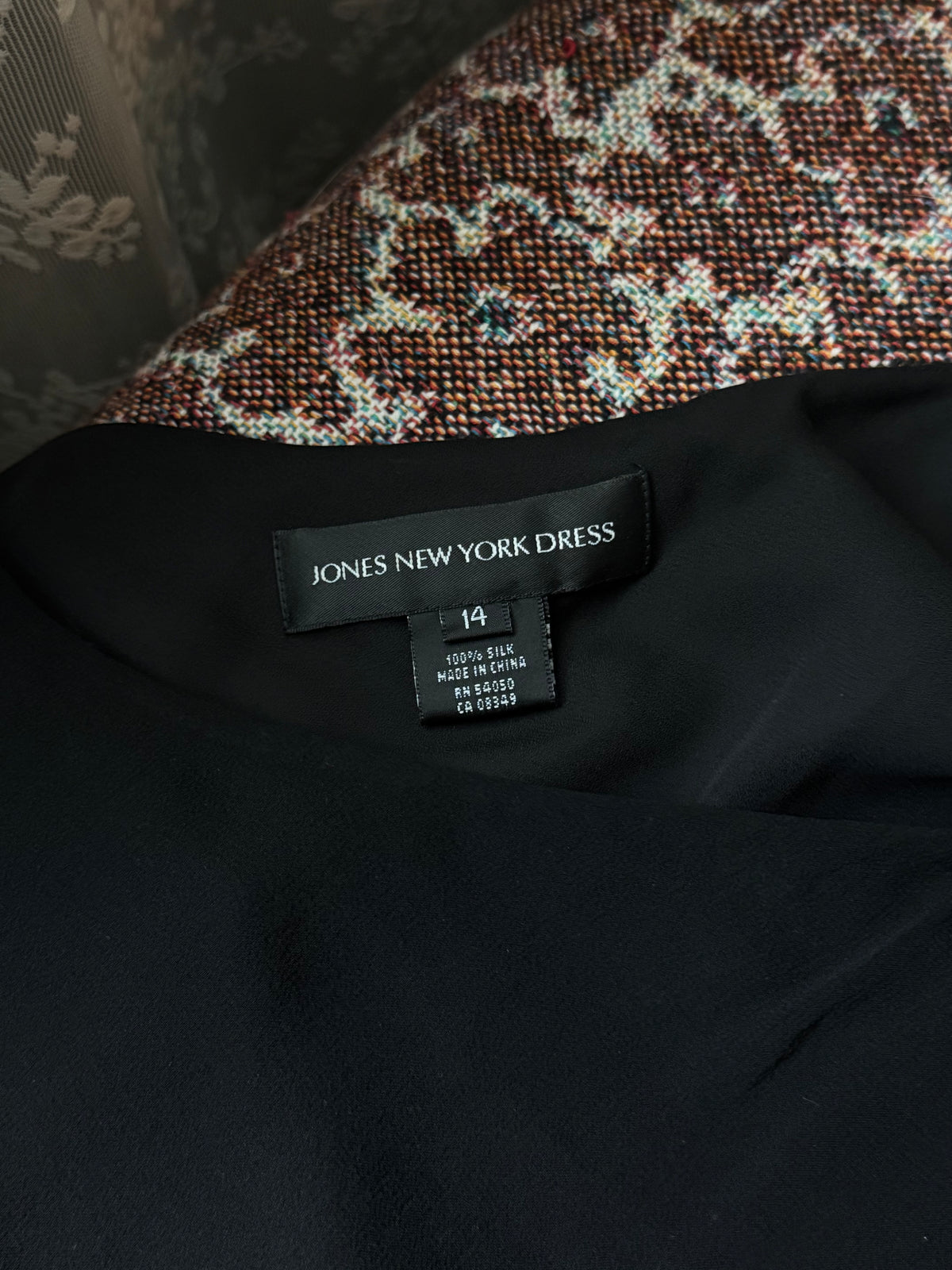 90's Silk Beaded Dress | Size L