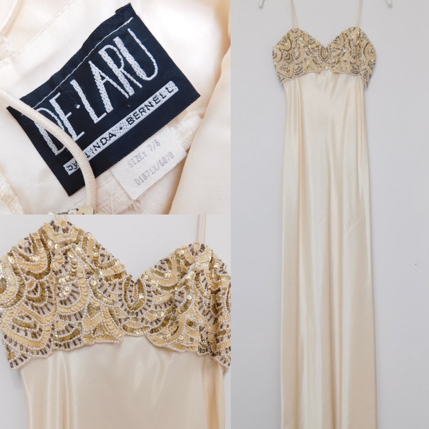 Cream Beaded Gown | Size 2