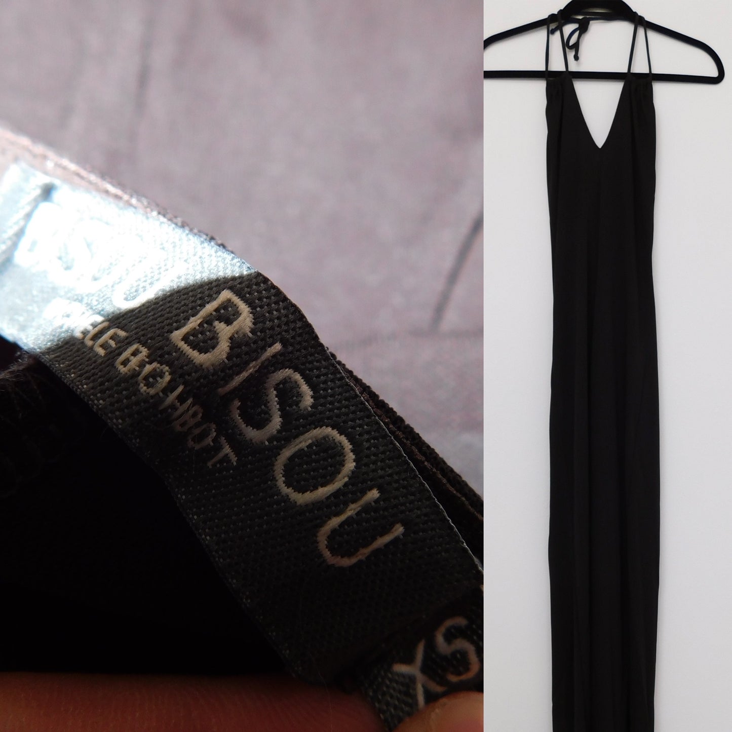 Y2K Black Halter Maxi Dress | Size XS