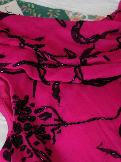 Andretta Beaded Silk Blouse | Size M