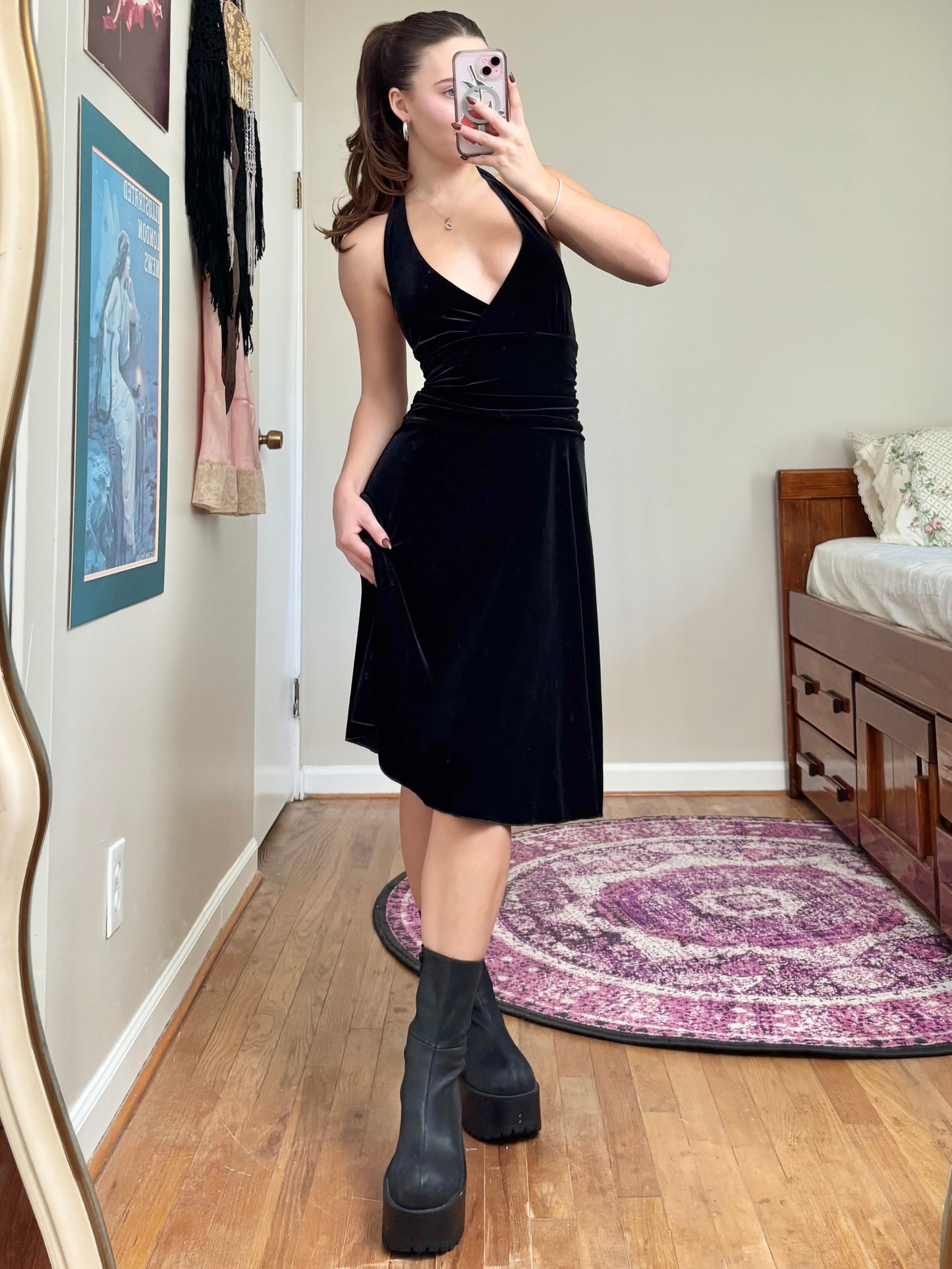 AB Studio 00's Velvet Dress | Size S