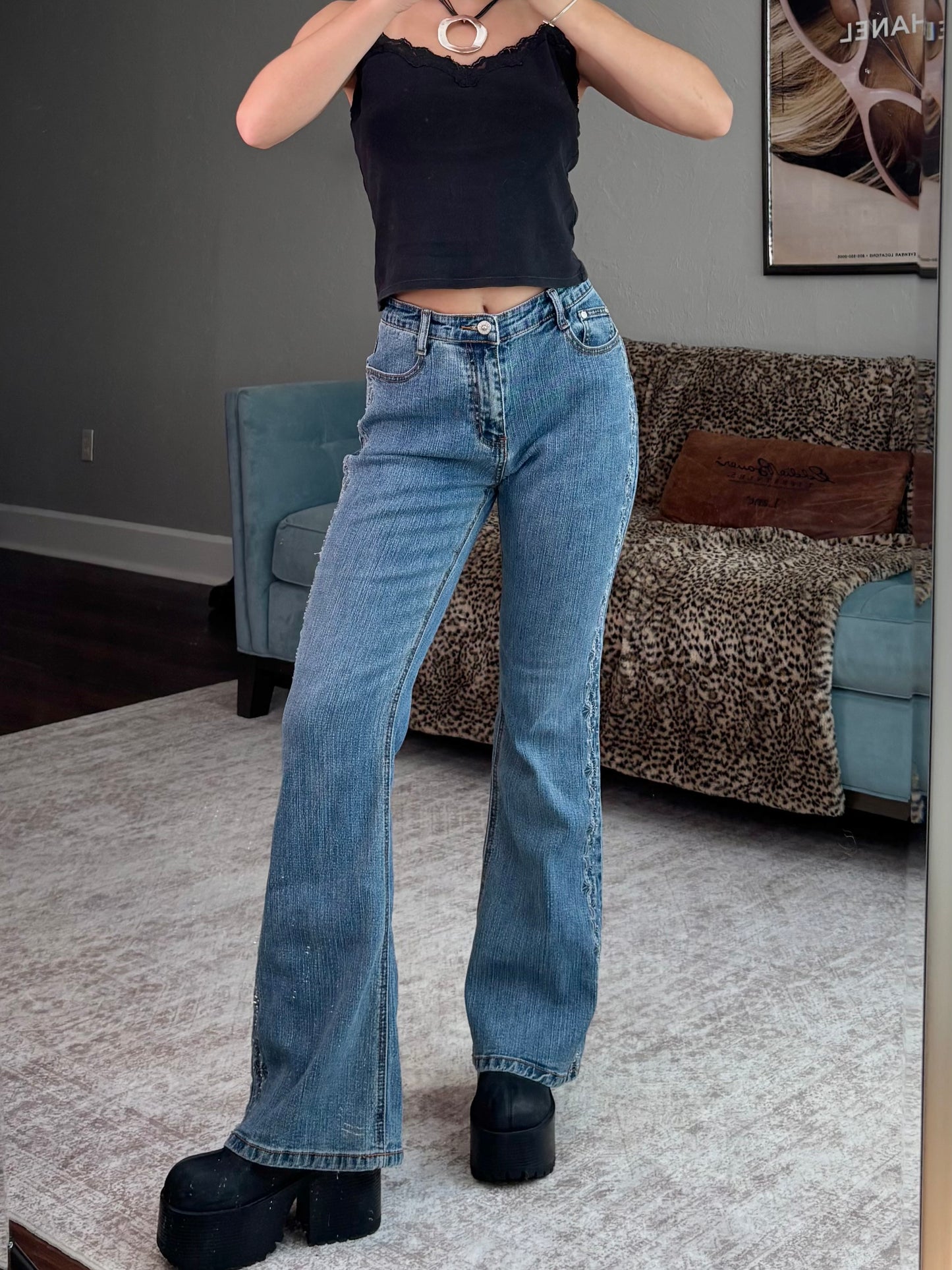 Cosmo 90's Embroidered Bootcut Jeans | Size 32" Waist