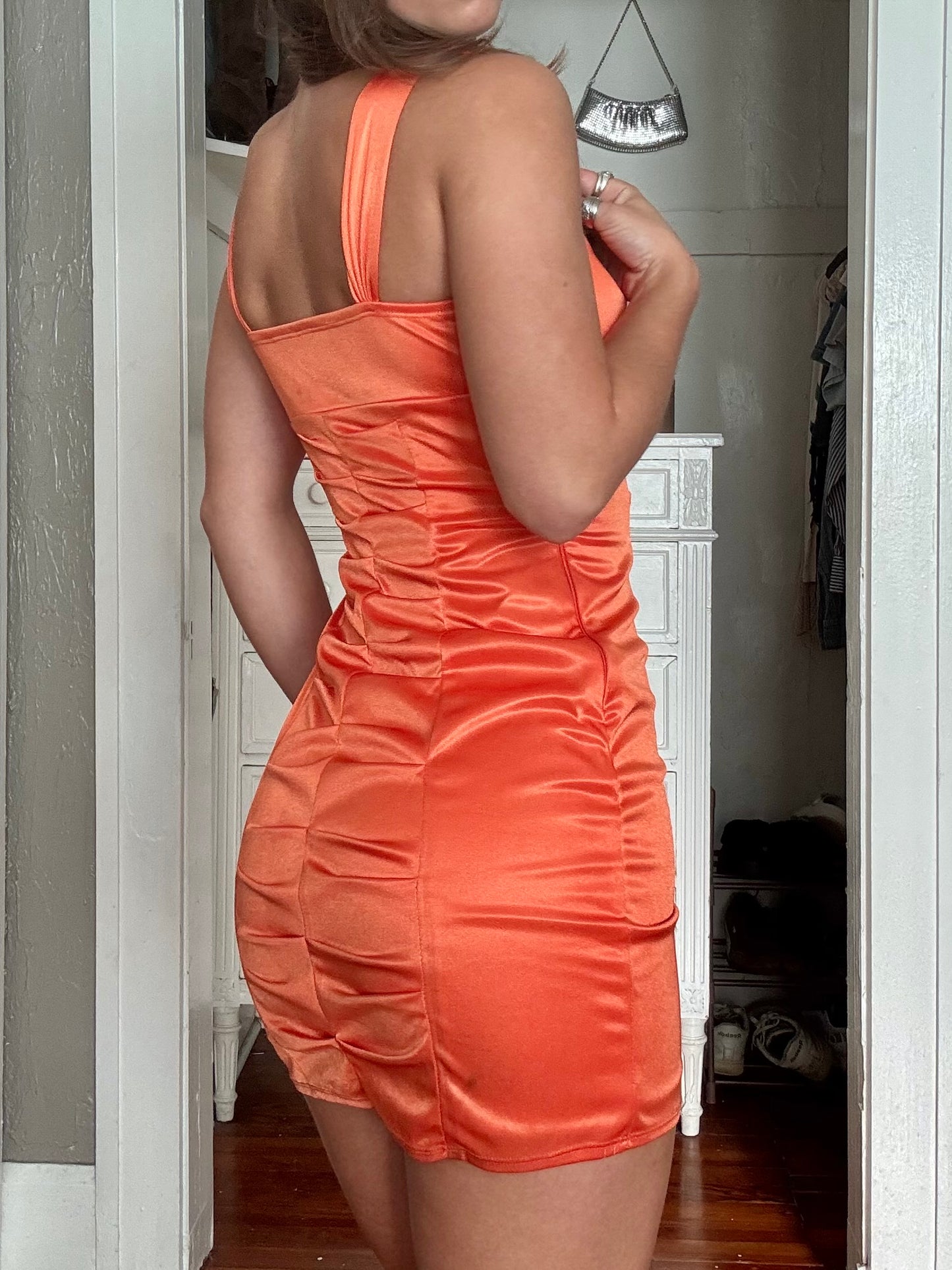 Ruched 00's Mini Dress | Size S