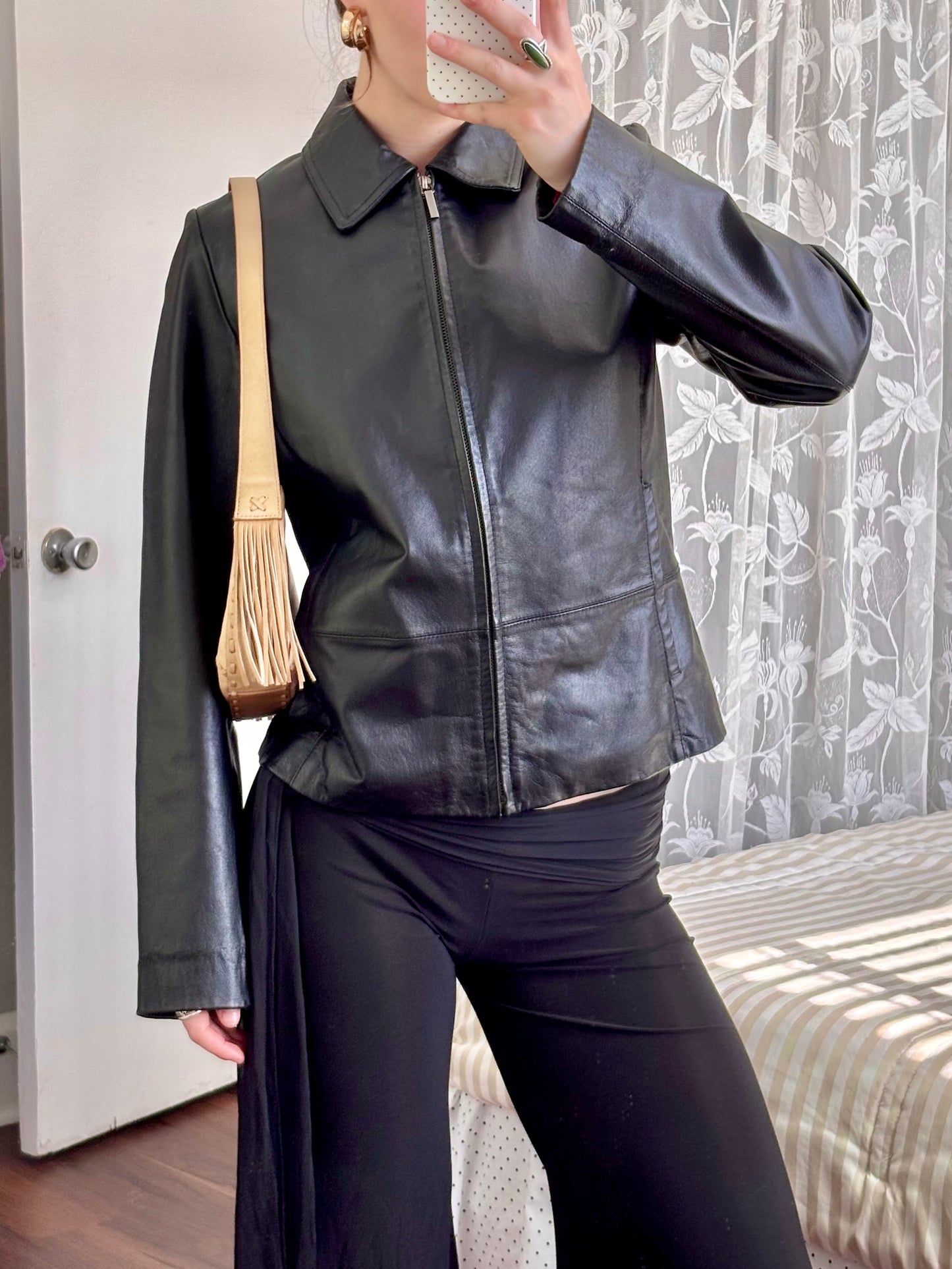 George 90's Genuine Leather Jacket | Size S