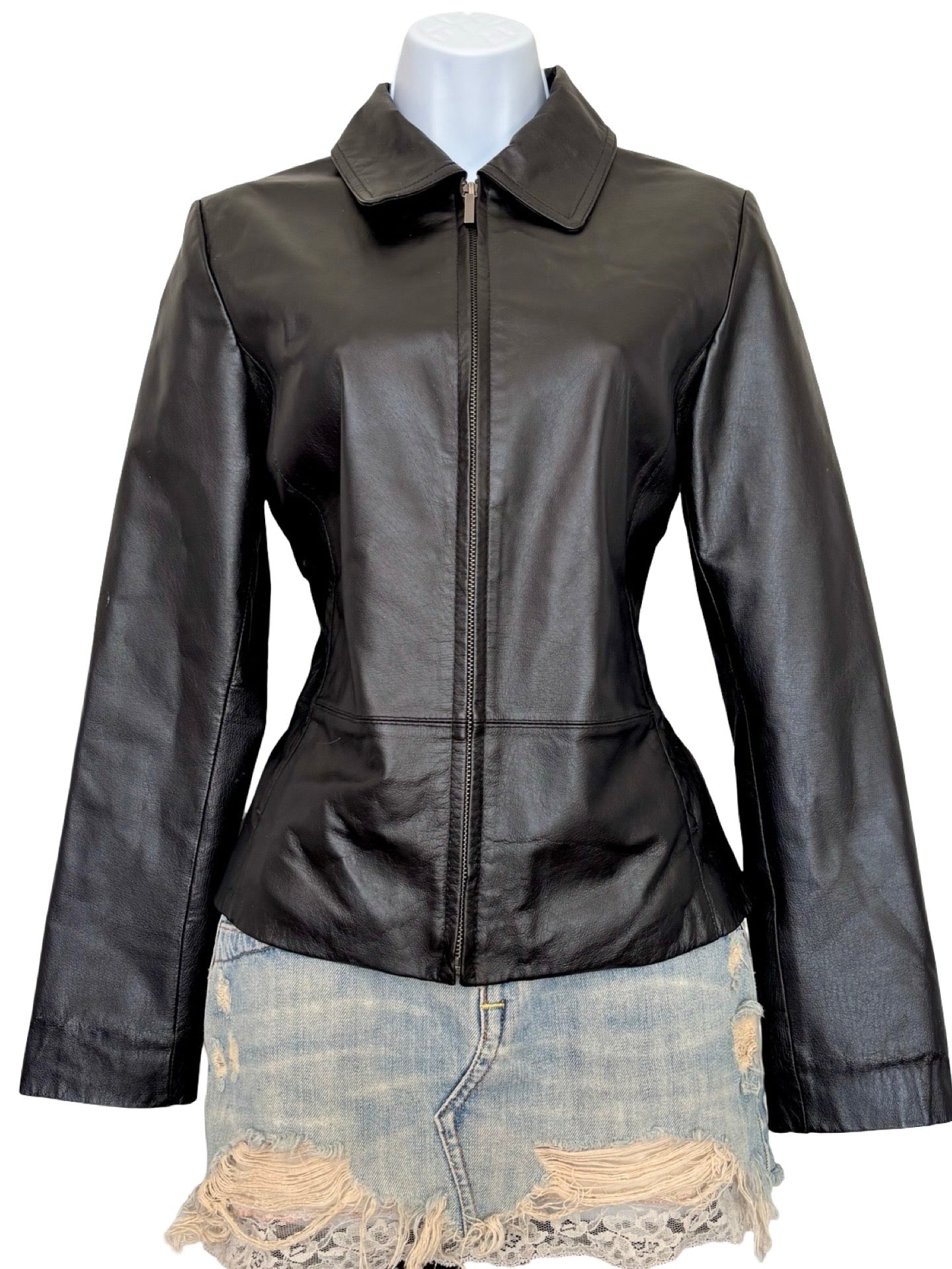George 90's Genuine Leather Jacket | Size S